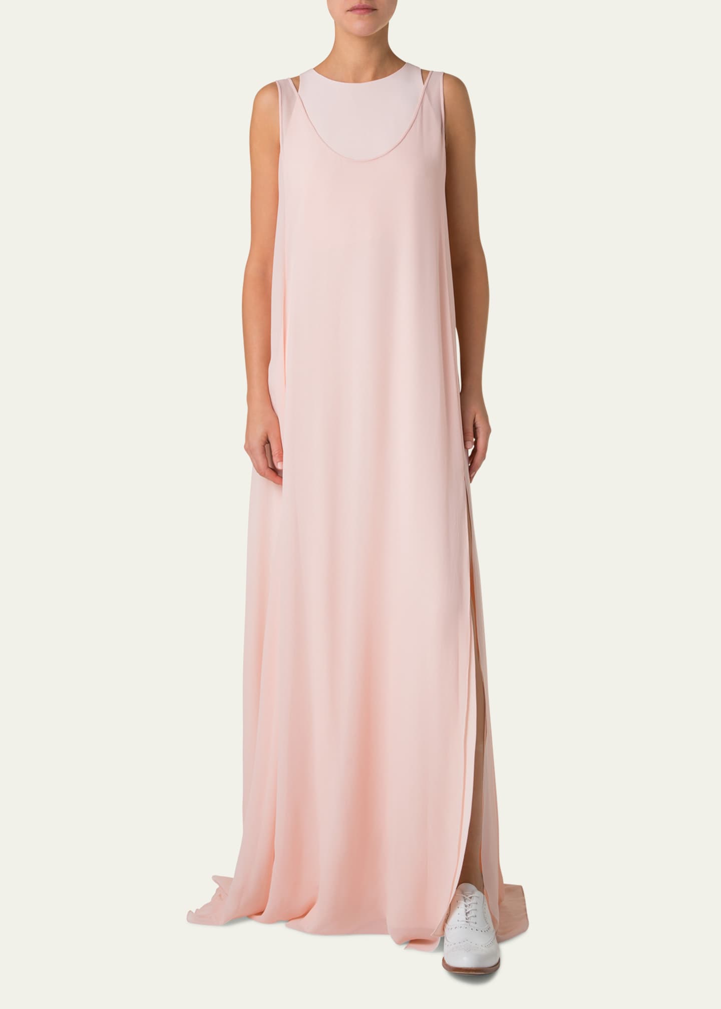 Akris Layered Shoulder Cutout Silk Gown Image 2 of 5