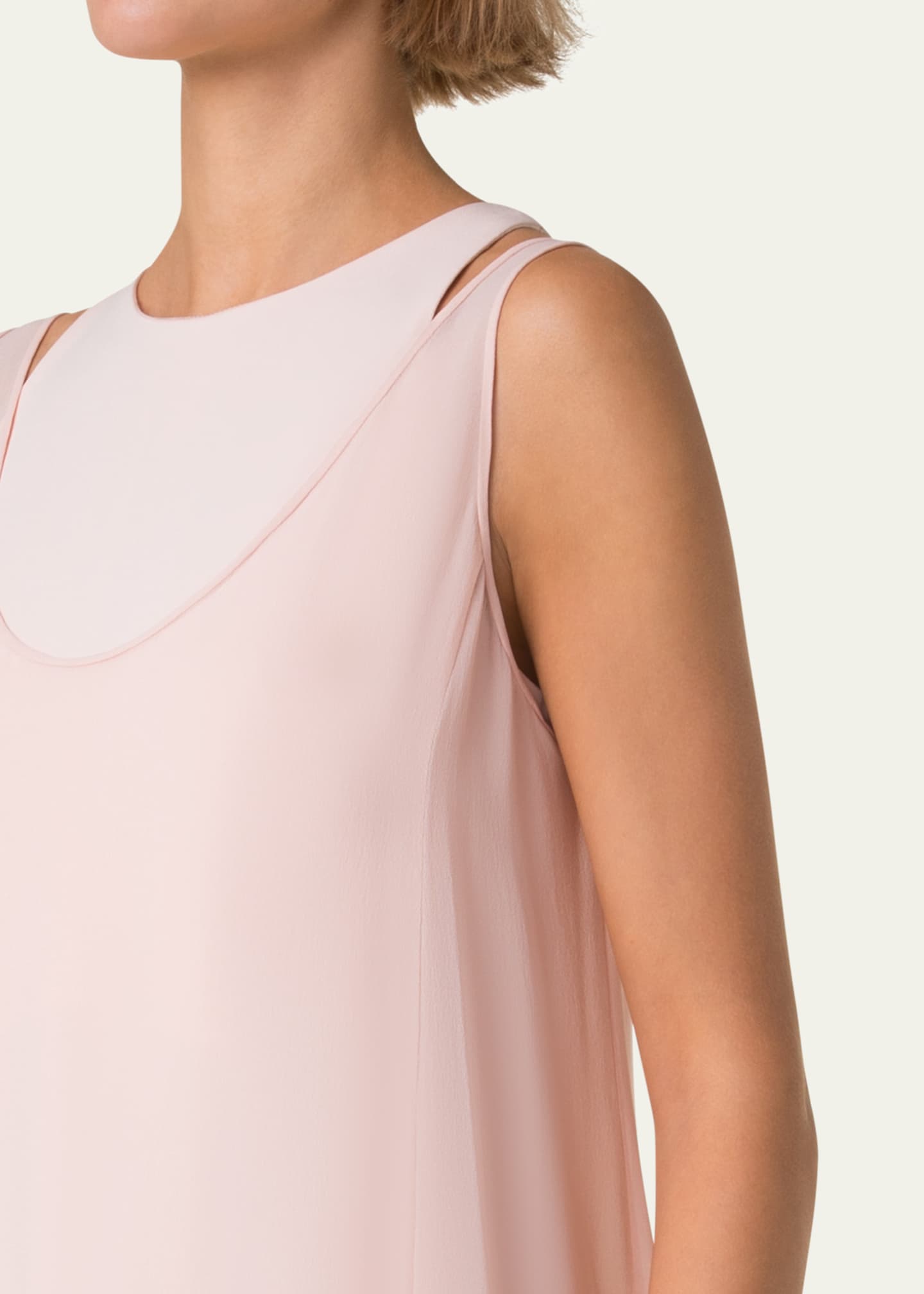 Akris Layered Shoulder Cutout Silk Gown Image 5 of 5