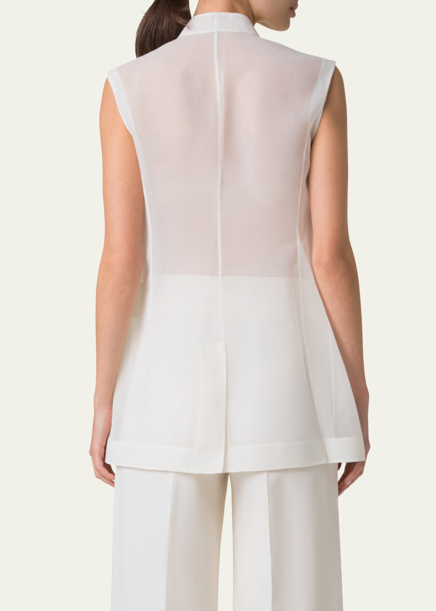Akris Artina Long Silk Organza Vest Image 3 of 5
