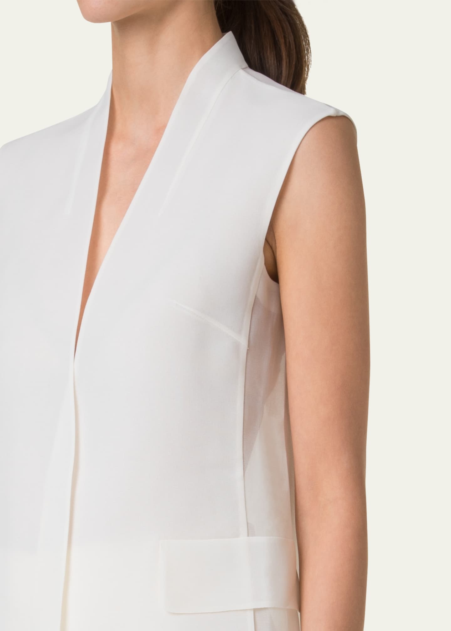 Akris Artina Long Silk Organza Vest Image 5 of 5