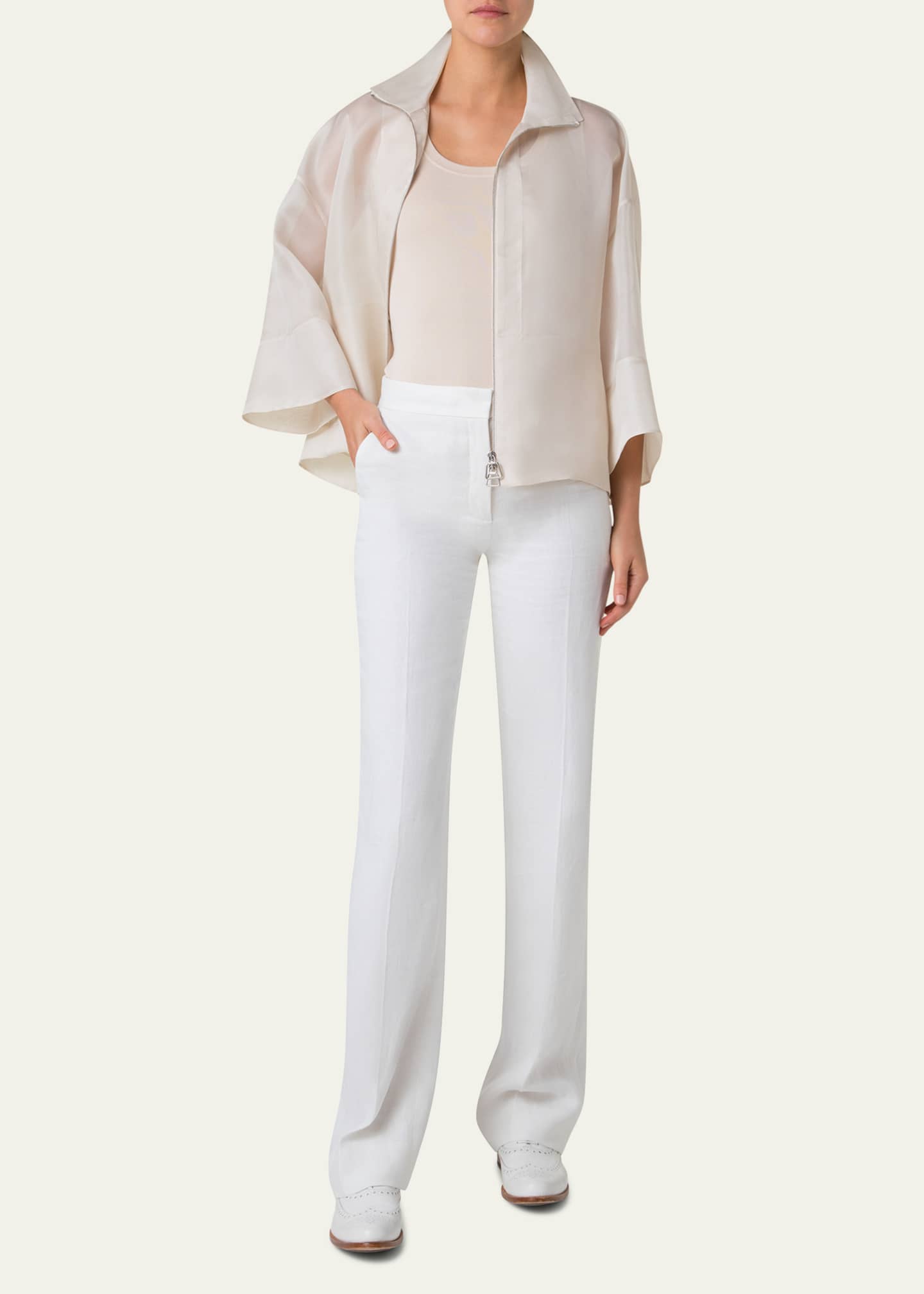 Akris Philia Panama Silk Jacket Image 2 of 5