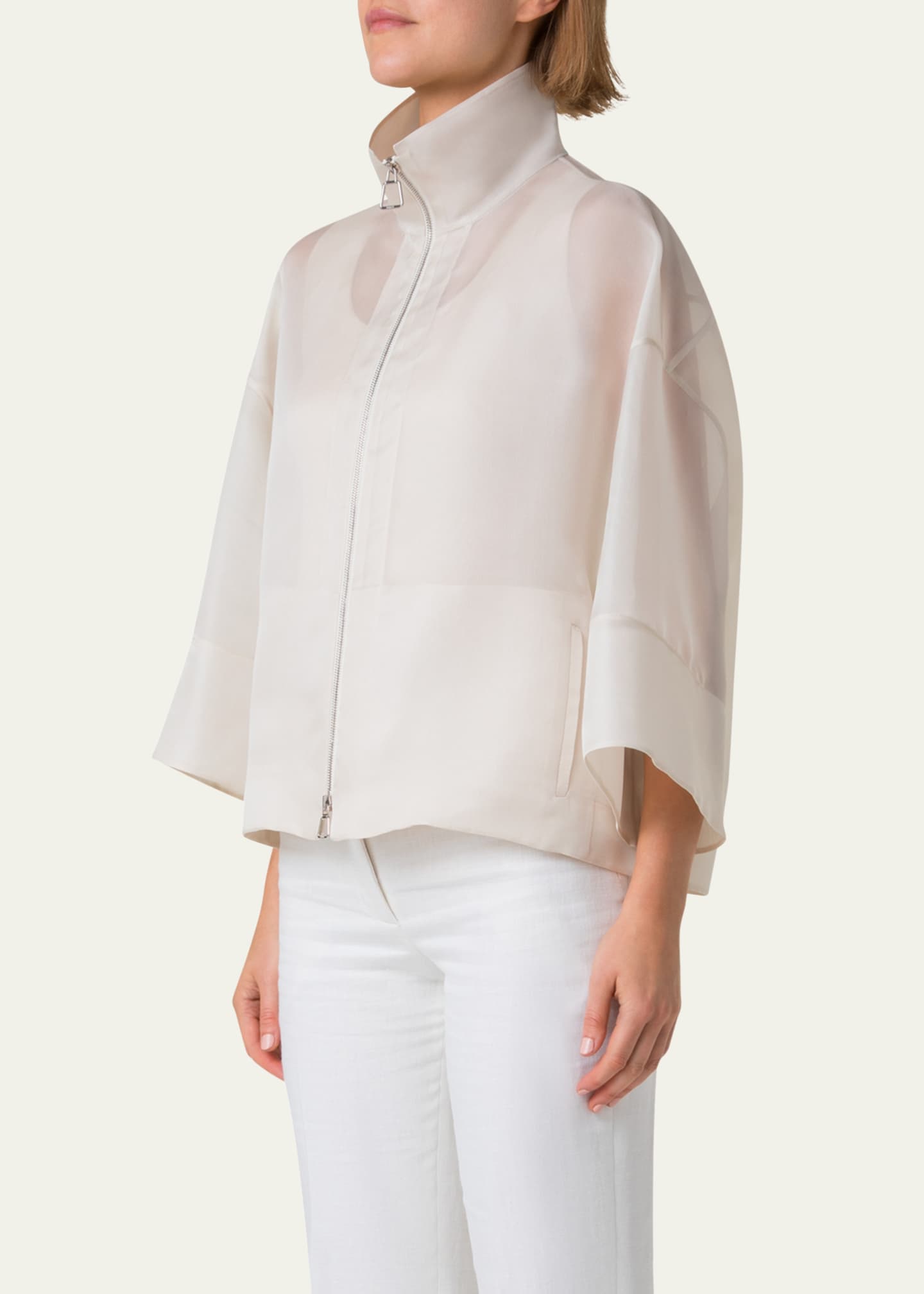Akris Philia Panama Silk Jacket Image 4 of 5