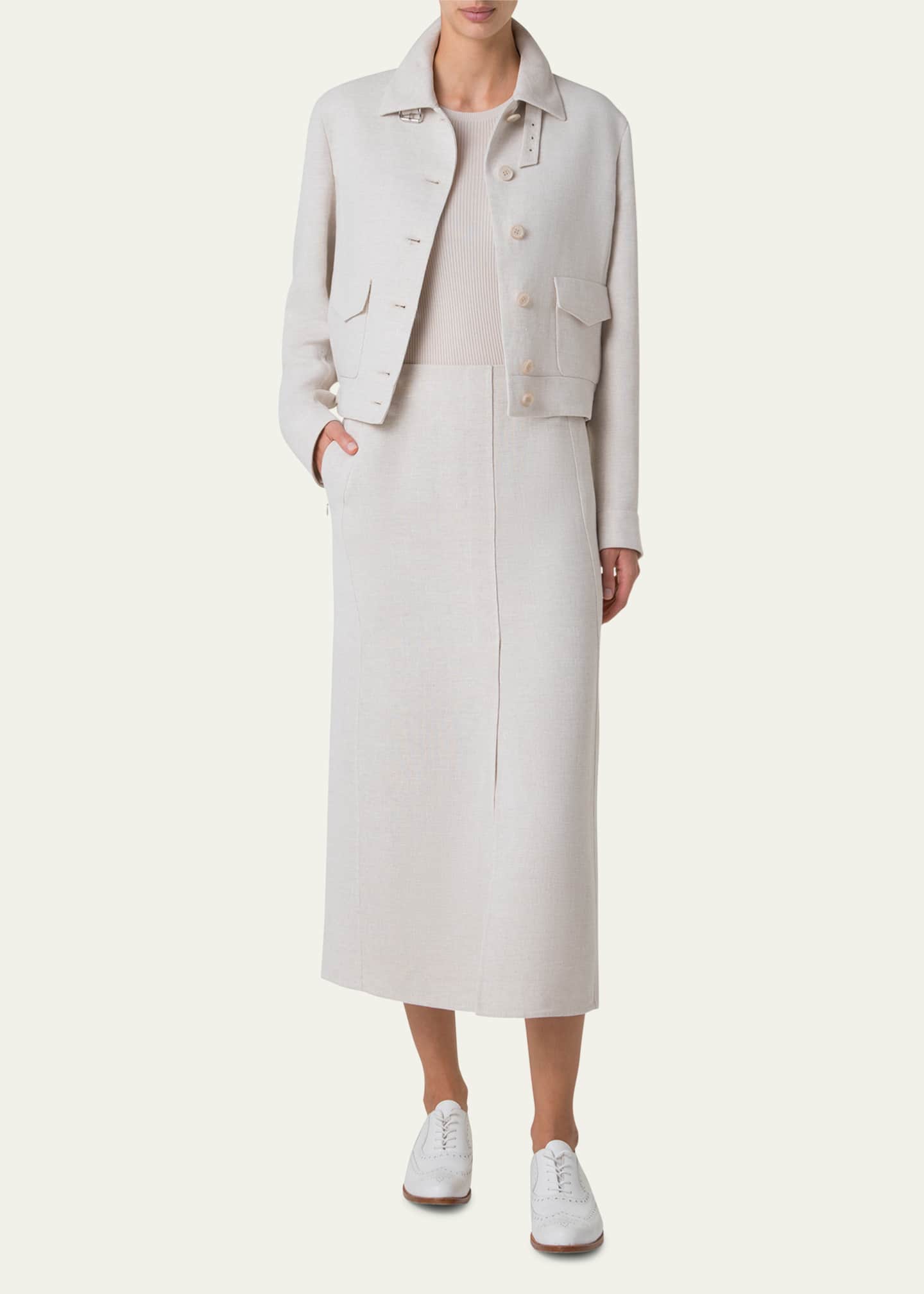 Akris Peer Twisted Linen Double-Face Jacket Image 2 of 5