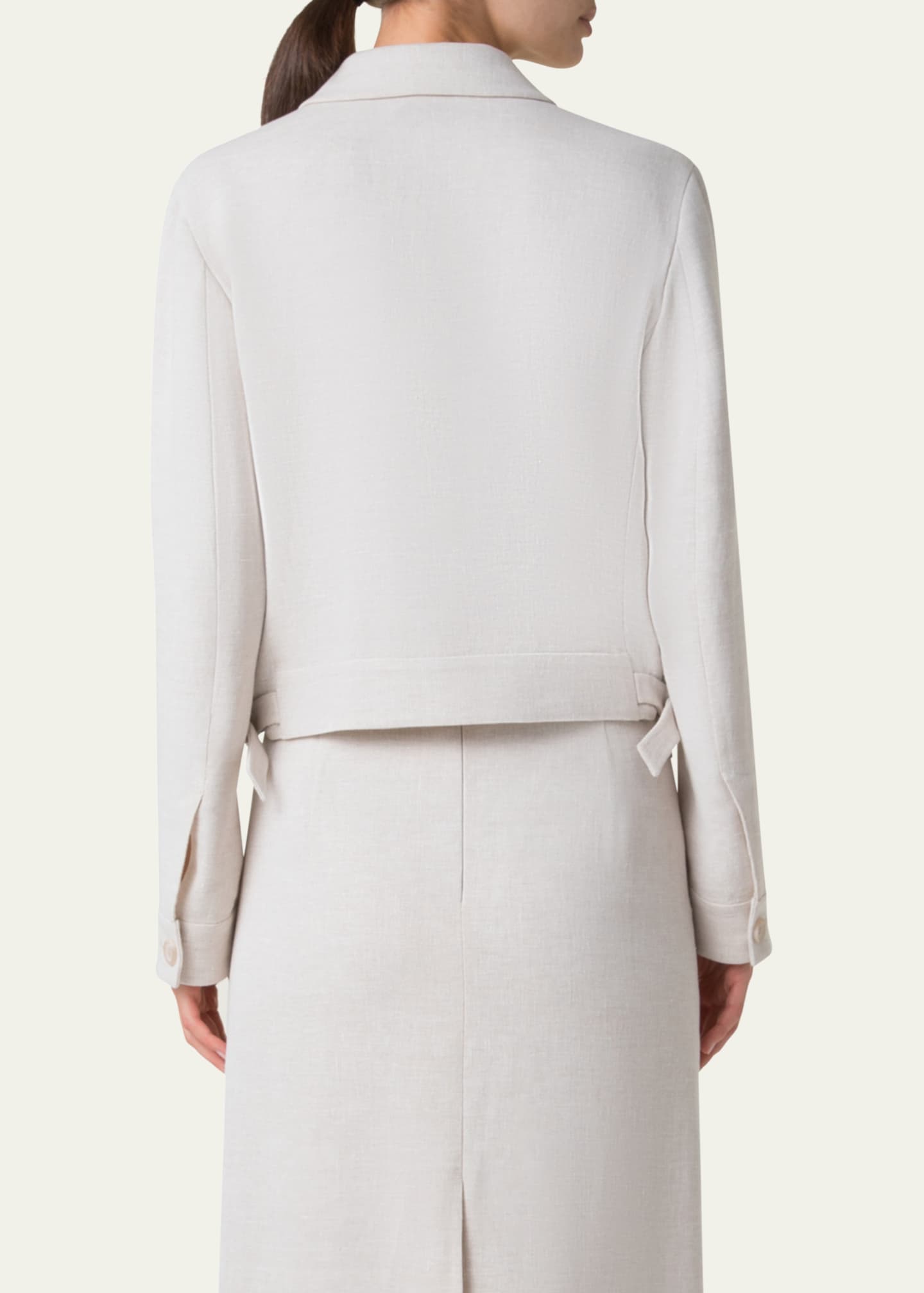 Akris Peer Twisted Linen Double-Face Jacket Image 3 of 5