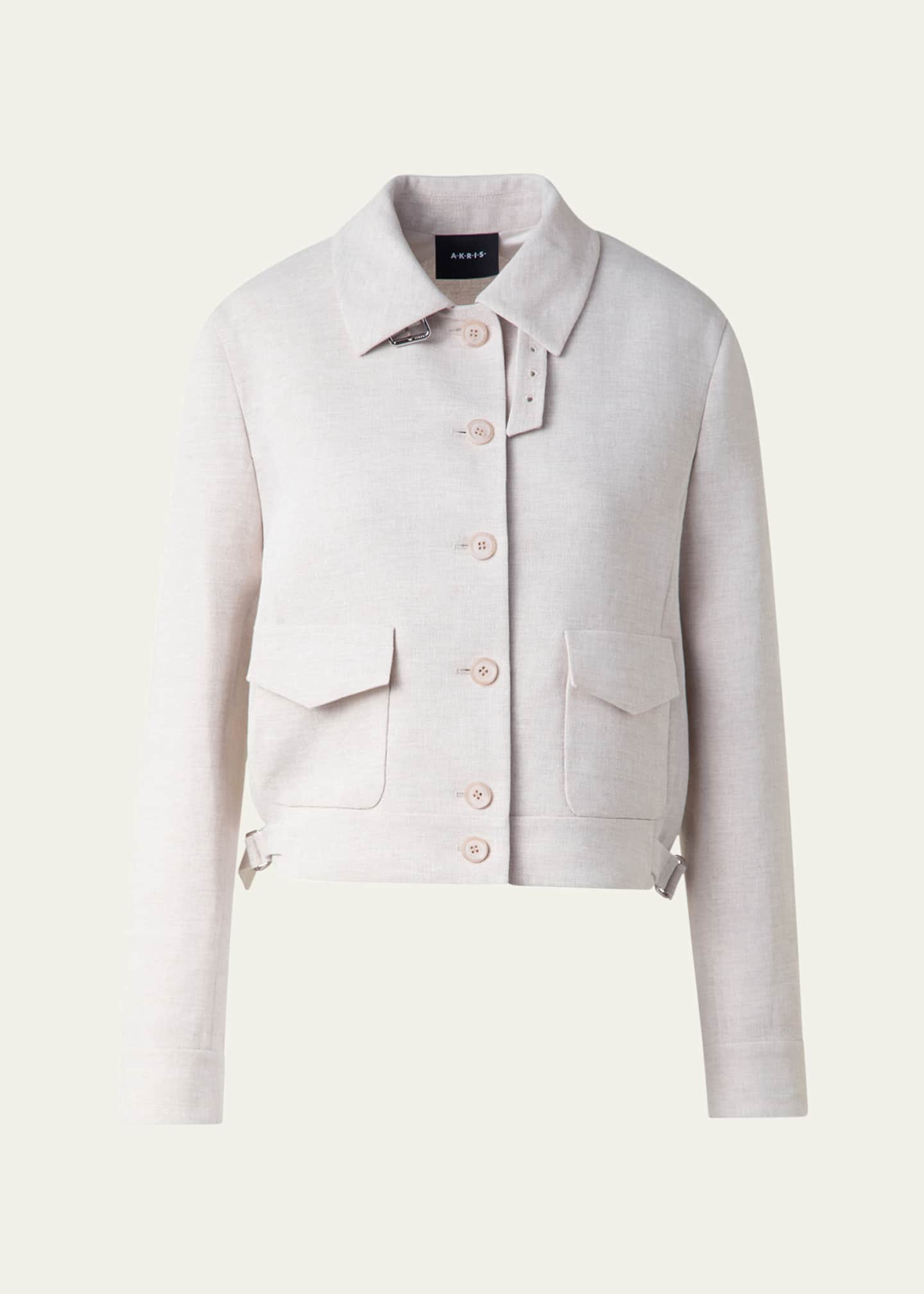 Akris Peer Twisted Linen Double-Face Jacket Image 1 of 5