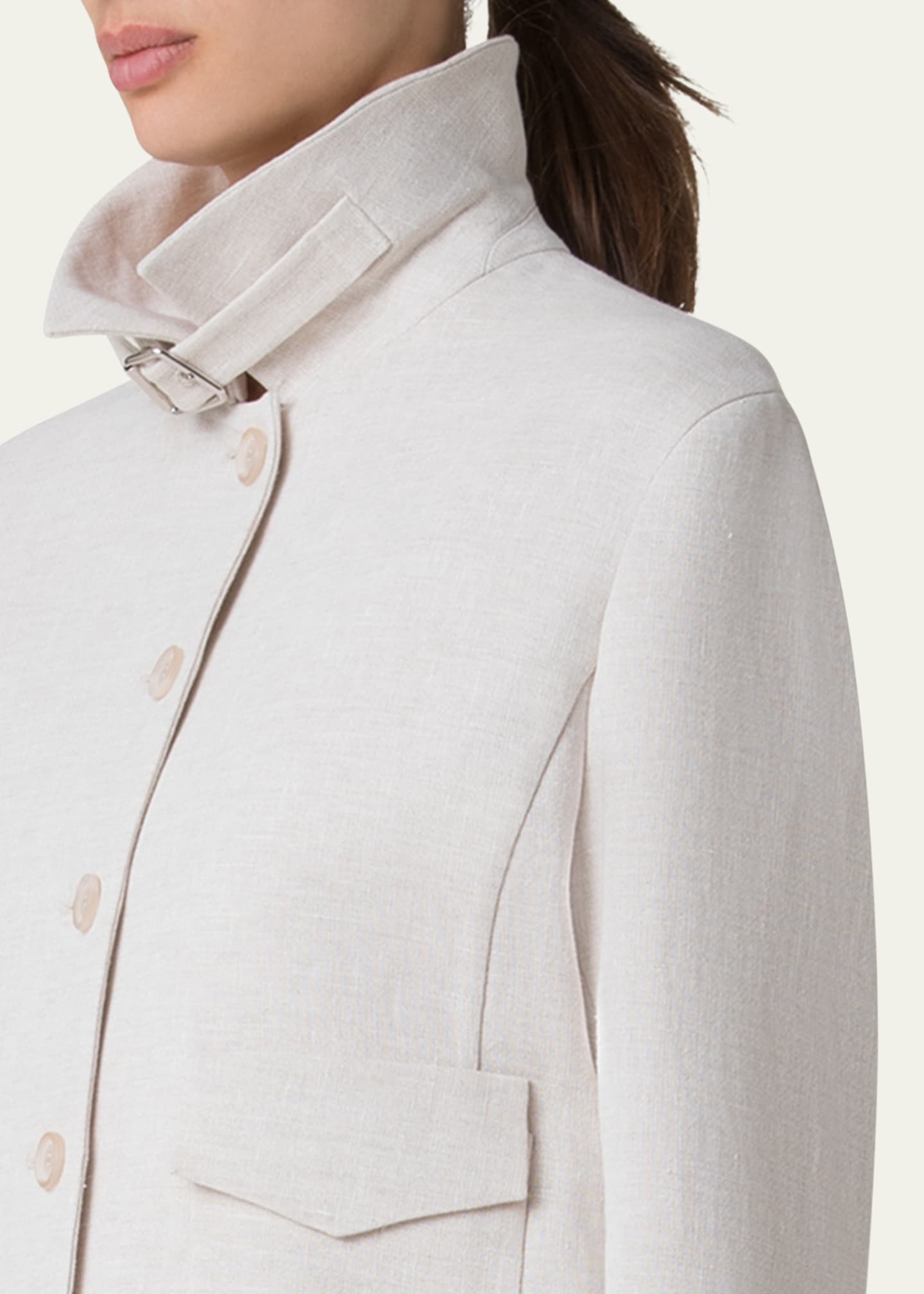 Akris Peer Twisted Linen Double-Face Jacket Image 5 of 5