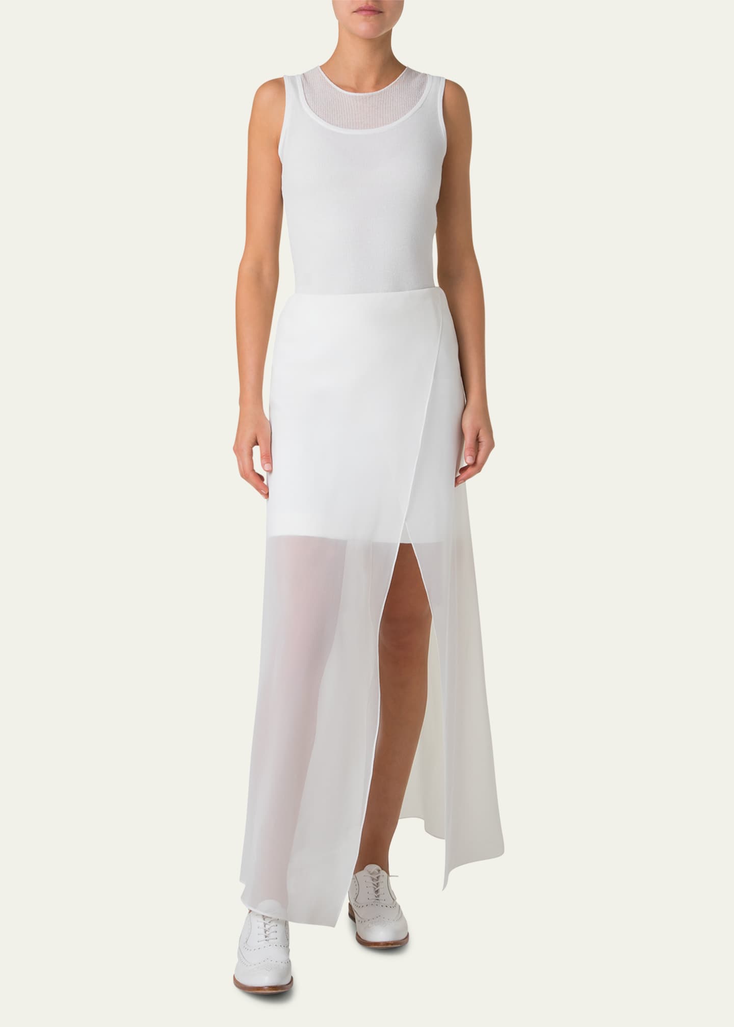 スカート [ZALBA ] Dual Organza Long Skirt Akris Long Organza Overlay Silk Double-Face Skirt - Bergdorf