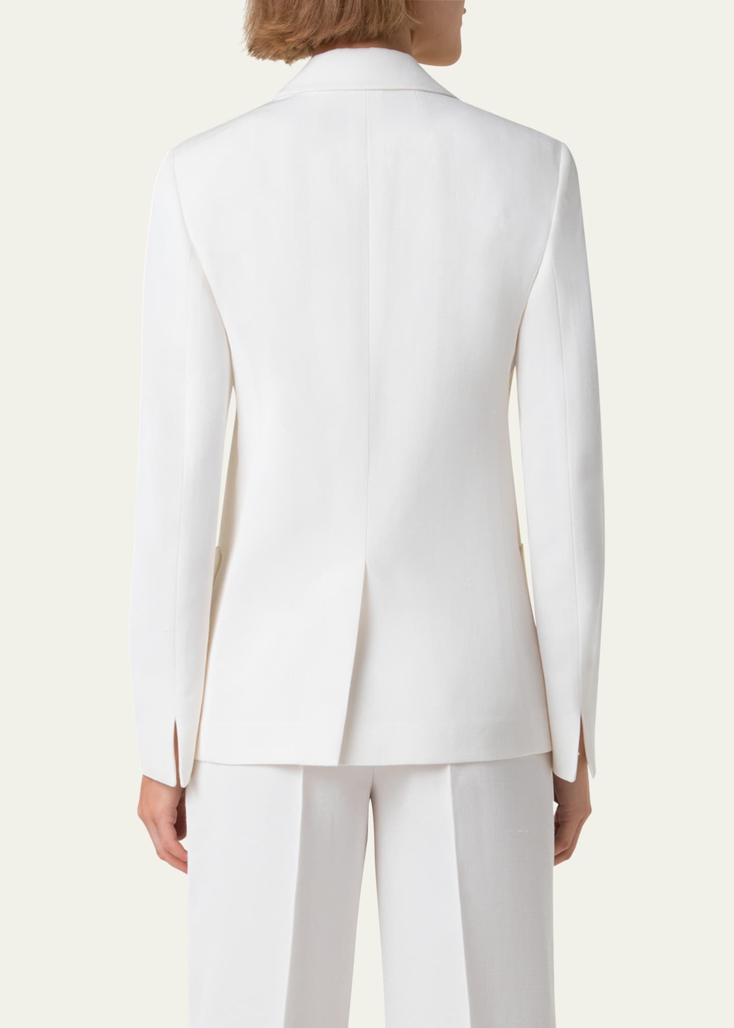 Akris William Double-Breasted Boyfriend Shantung Silk-Blend Jacket Image 3 of 5