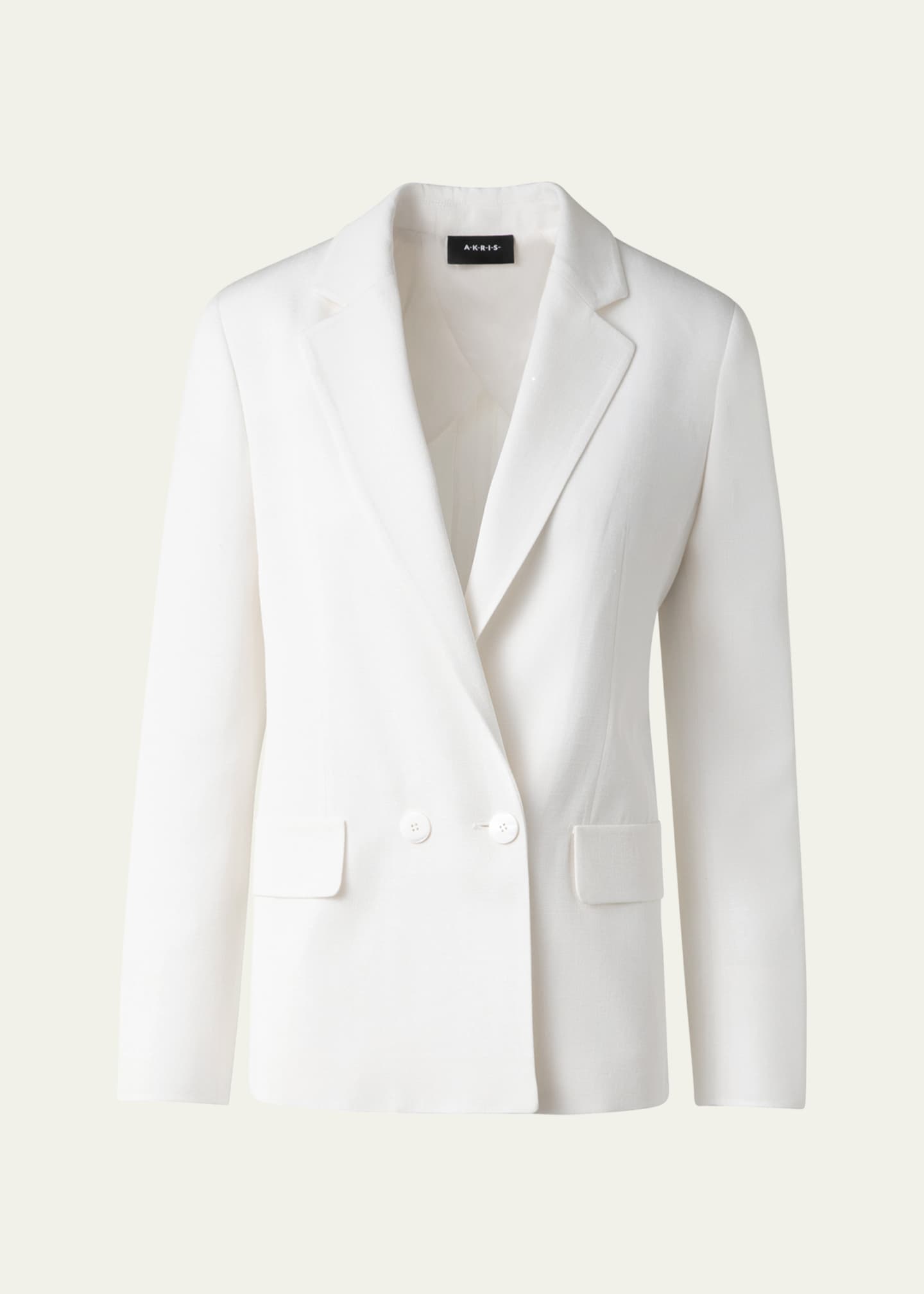 Akris William Double-Breasted Boyfriend Shantung Silk-Blend Jacket Image 1 of 5
