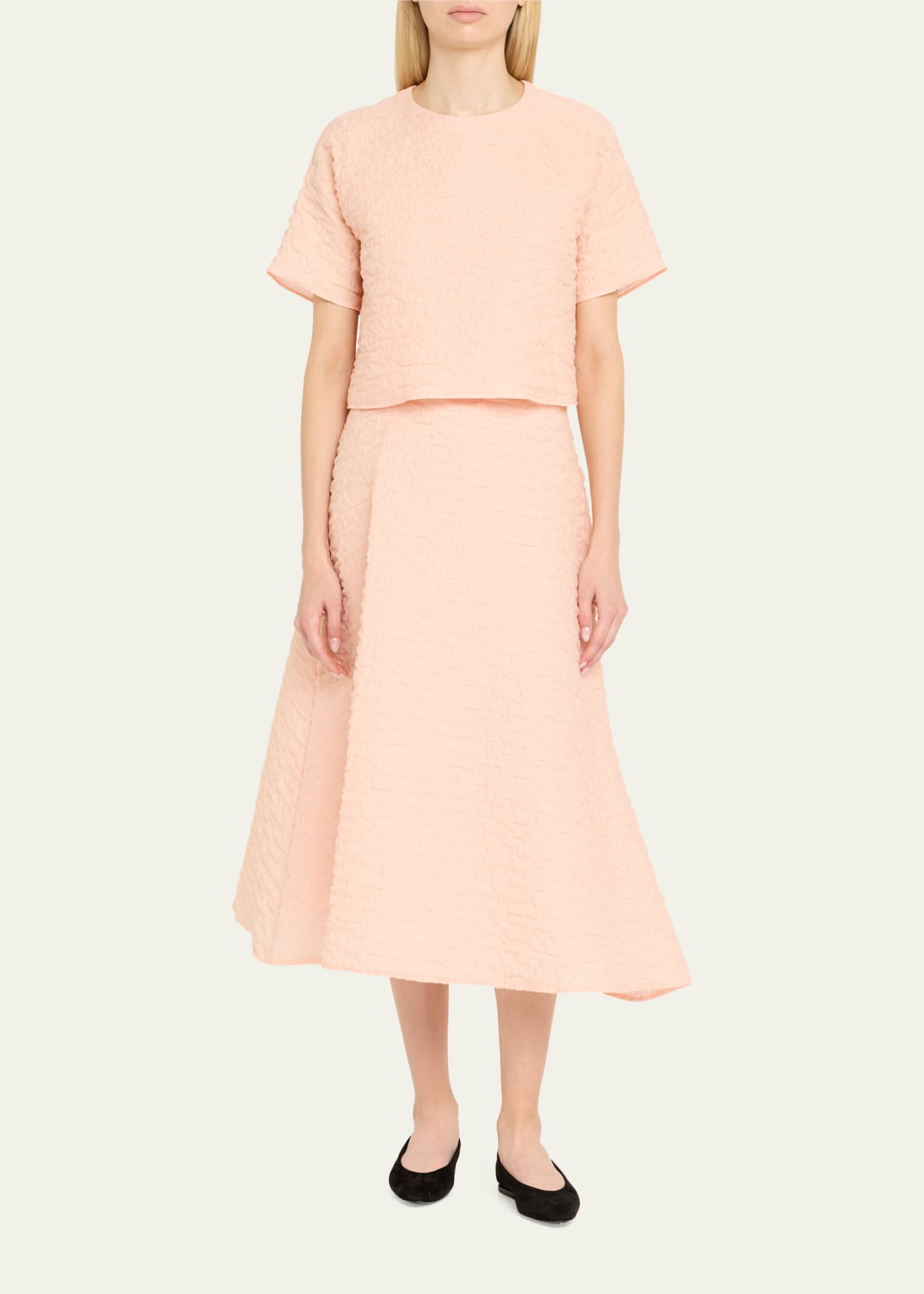 Akris 3D Bubble Organza Short-Sleeve Top Image 2 of 5