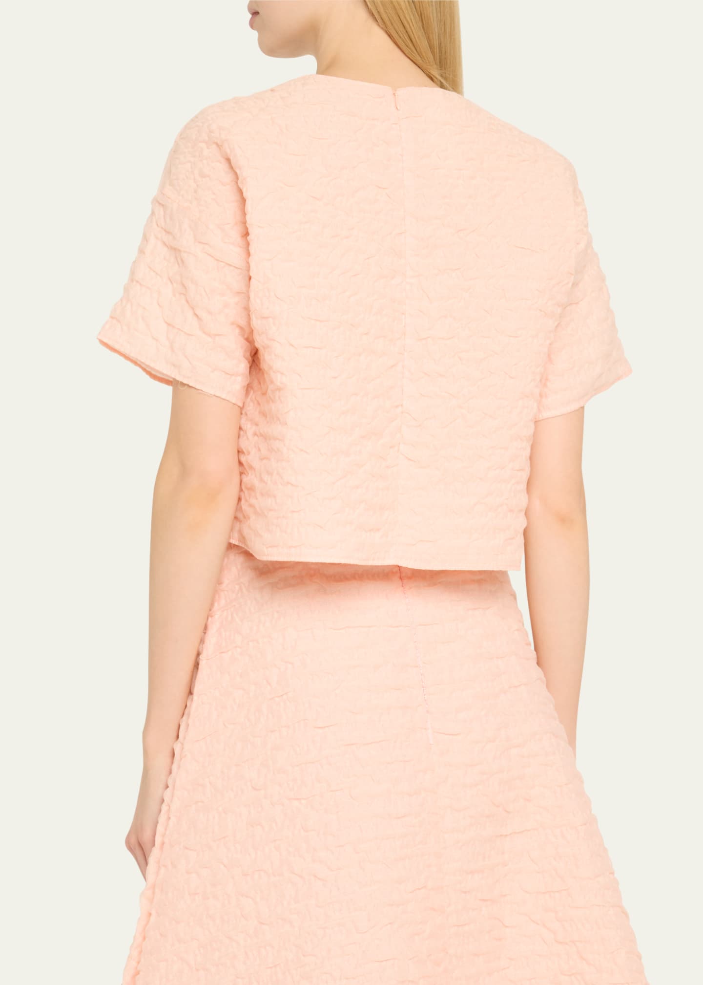 Akris 3D Bubble Organza Short-Sleeve Top Image 3 of 5