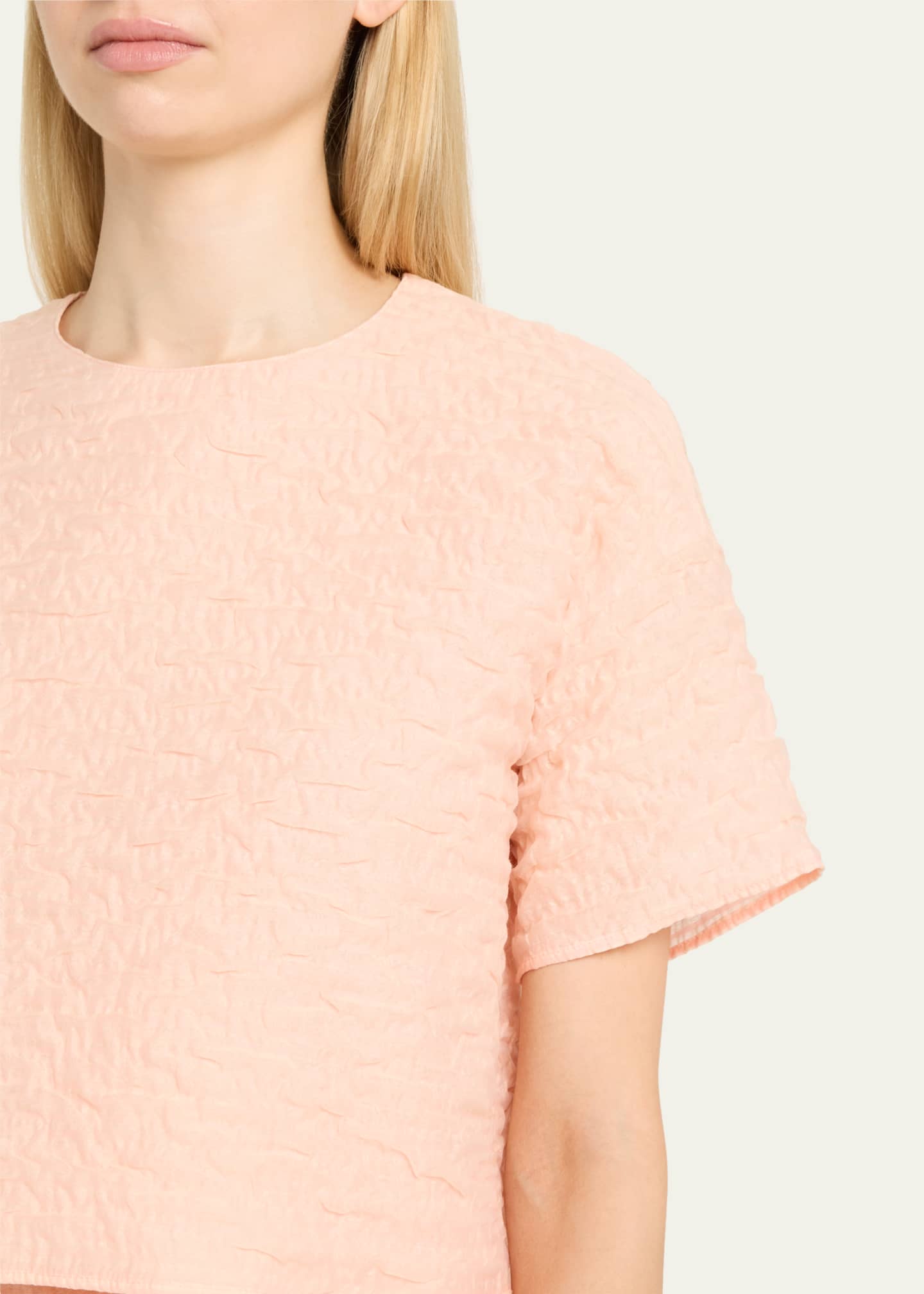 Akris 3D Bubble Organza Short-Sleeve Top Image 5 of 5