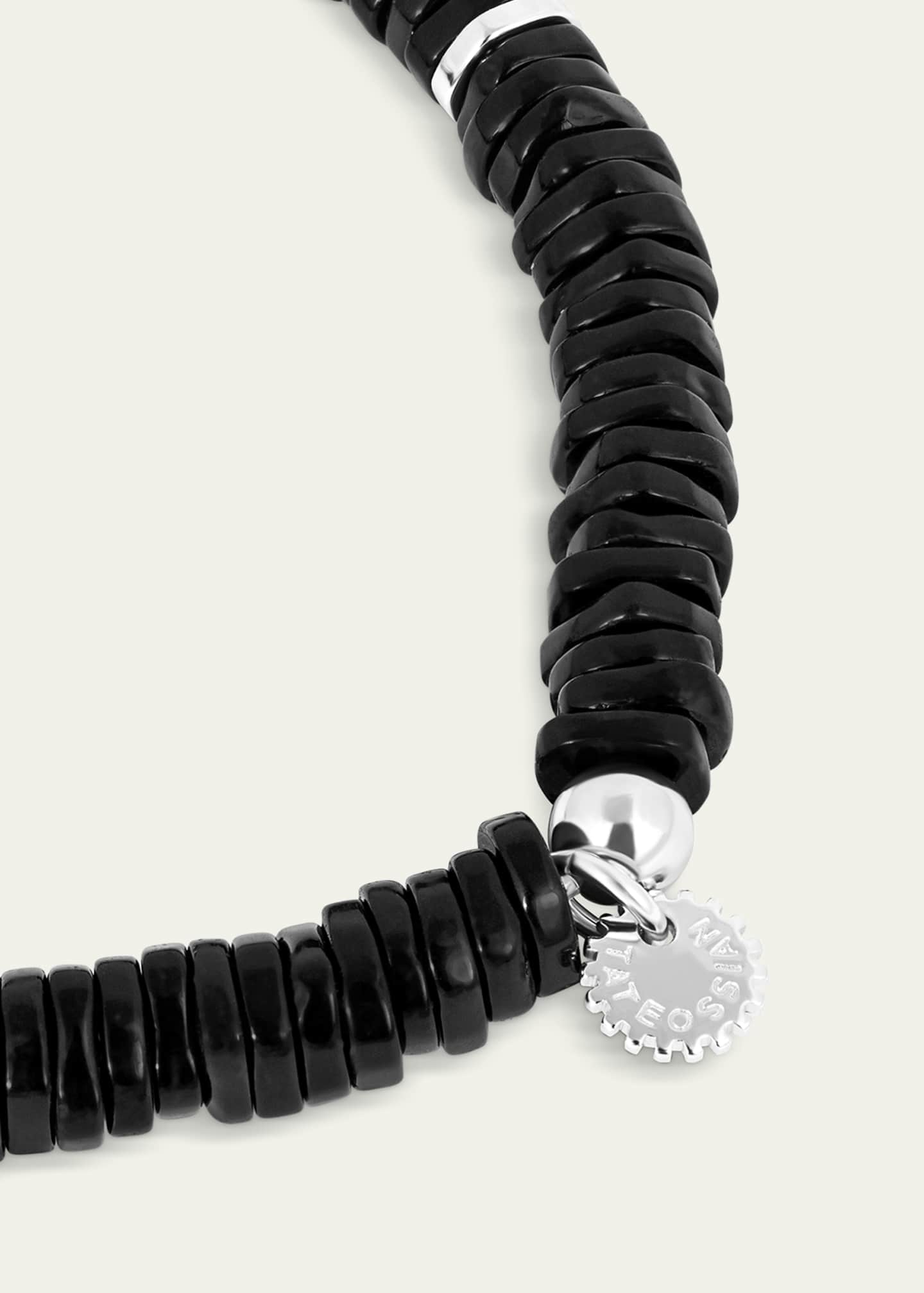 Tateossian Men's Silver and Agate Constellation Beaded Bracelet Image 4 of 5