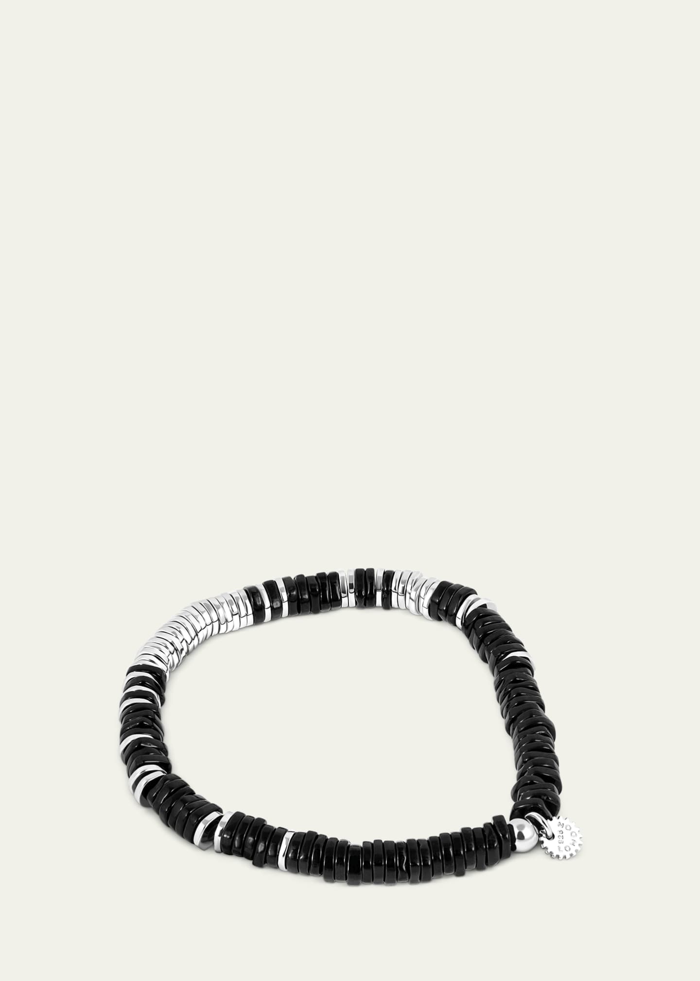 Tateossian Men's Silver and Agate Constellation Beaded Bracelet Image 5 of 5