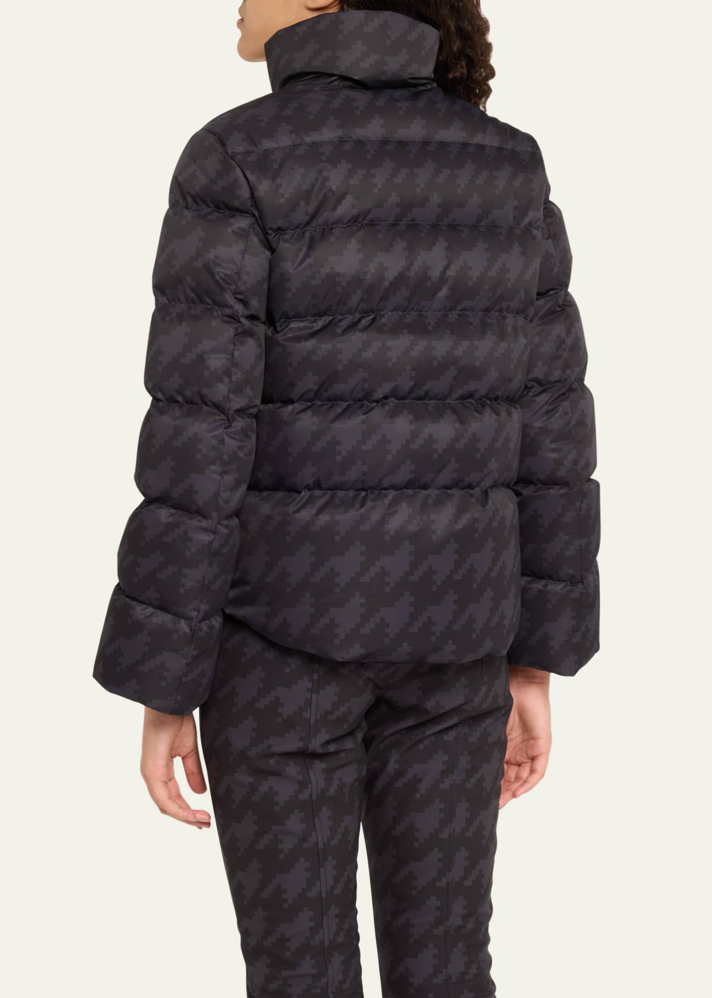 Perfect Moment Maya Houndstooth Down Parka Jacket Image 3 of 5