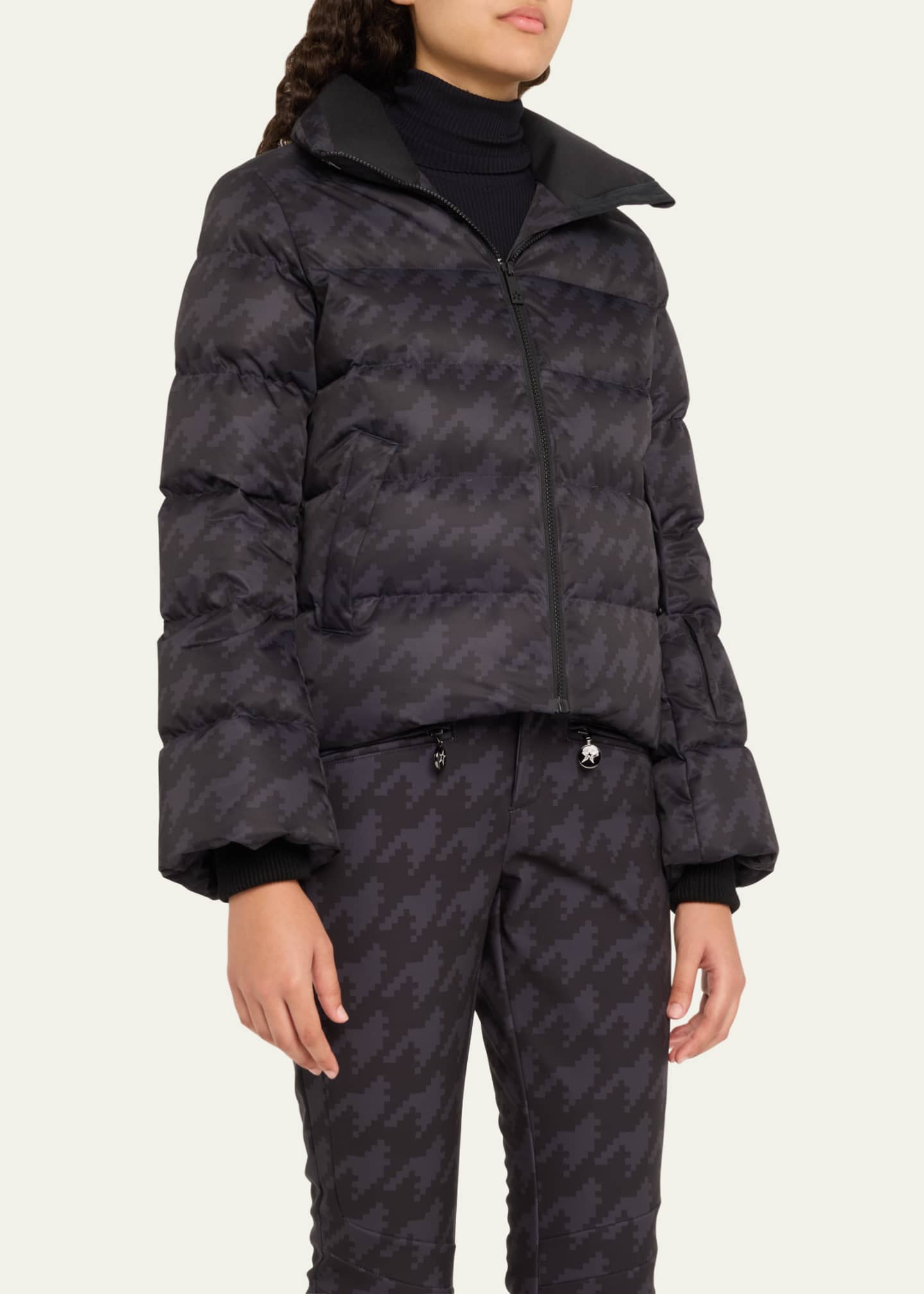 Perfect Moment Maya Houndstooth Down Parka Jacket Image 4 of 5