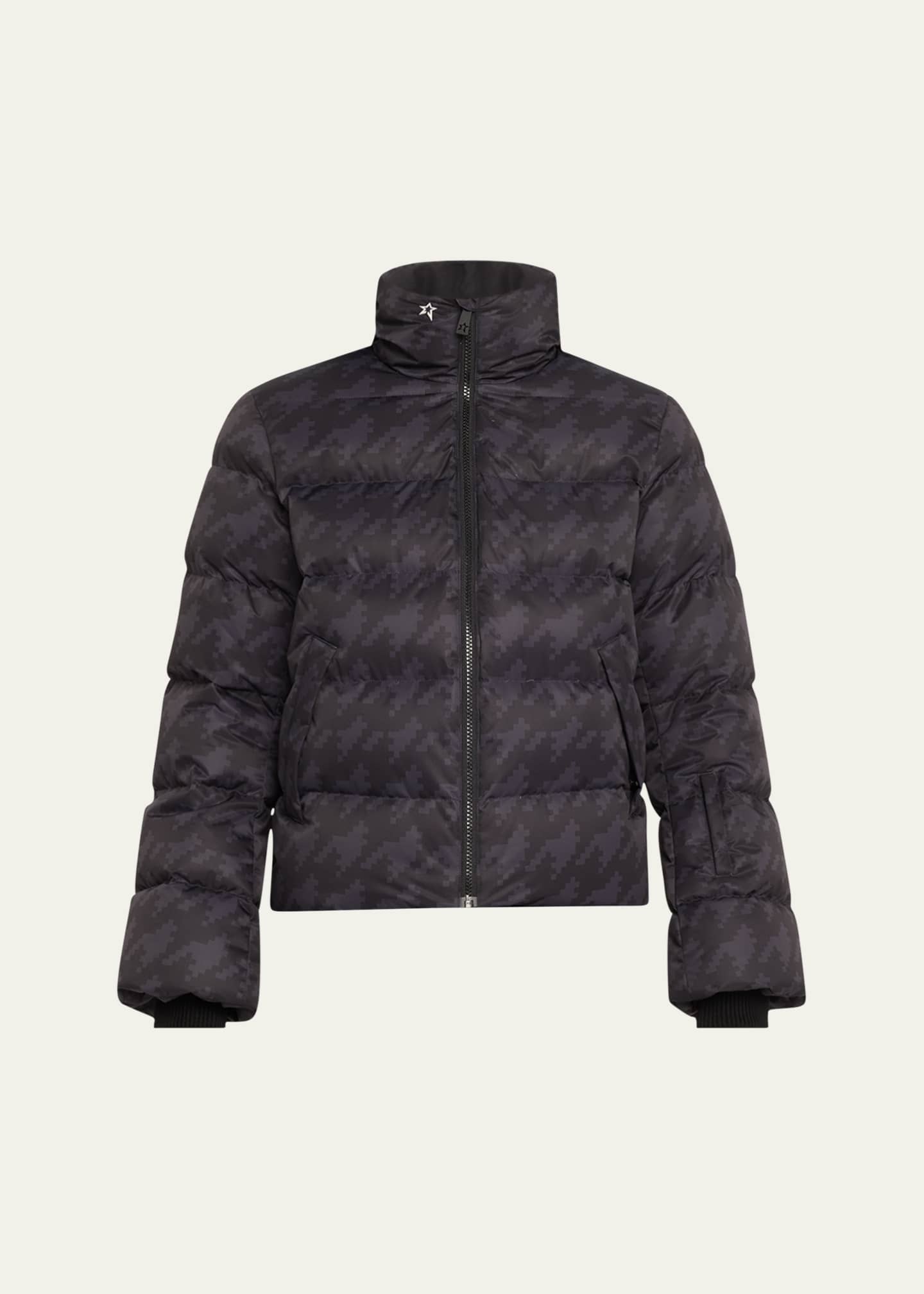 Perfect Moment Maya Houndstooth Down Parka Jacket Image 1 of 5