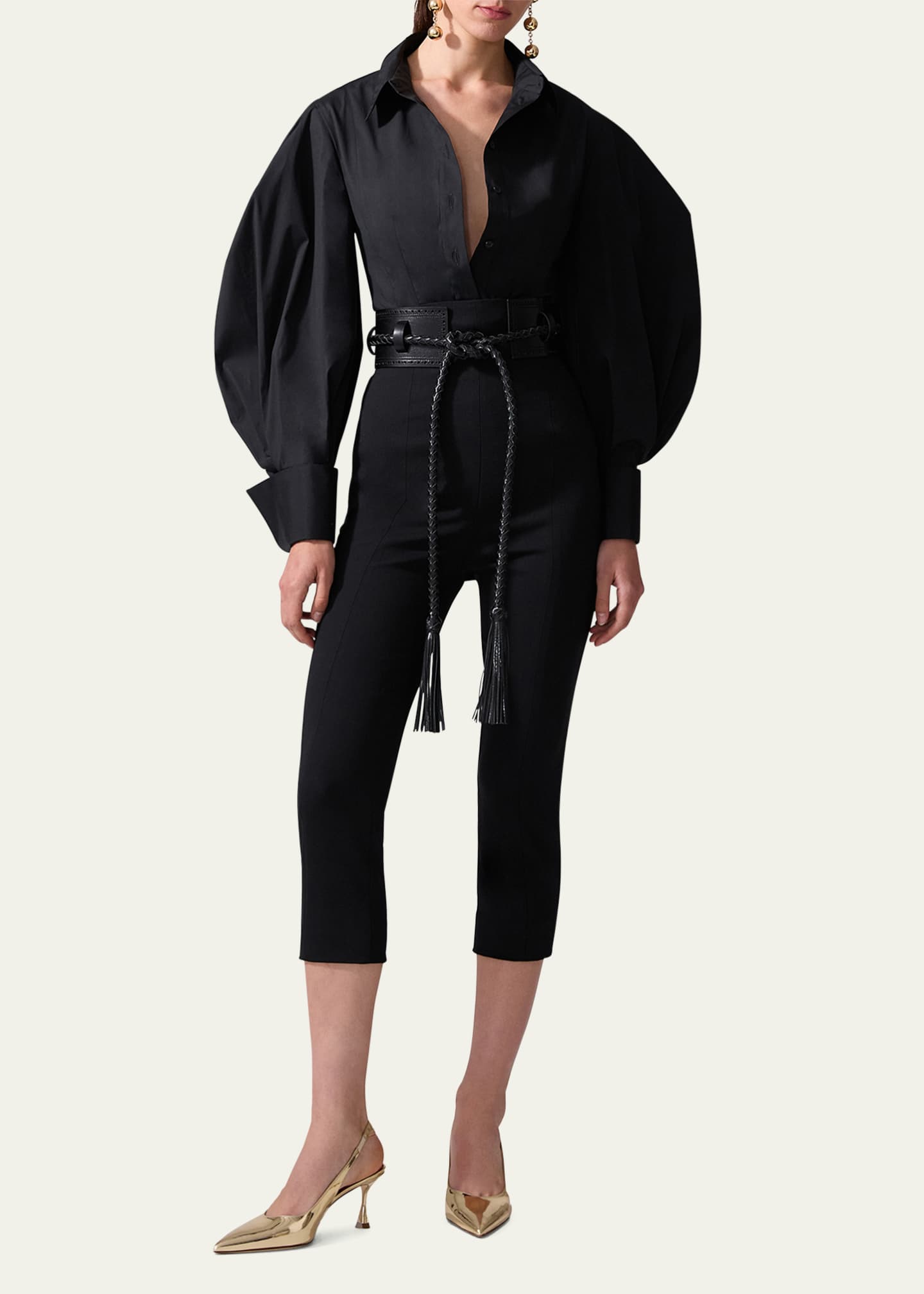 Carolina Herrera High-Rise Skinny-Leg Capri Pants Image 2 of 3
