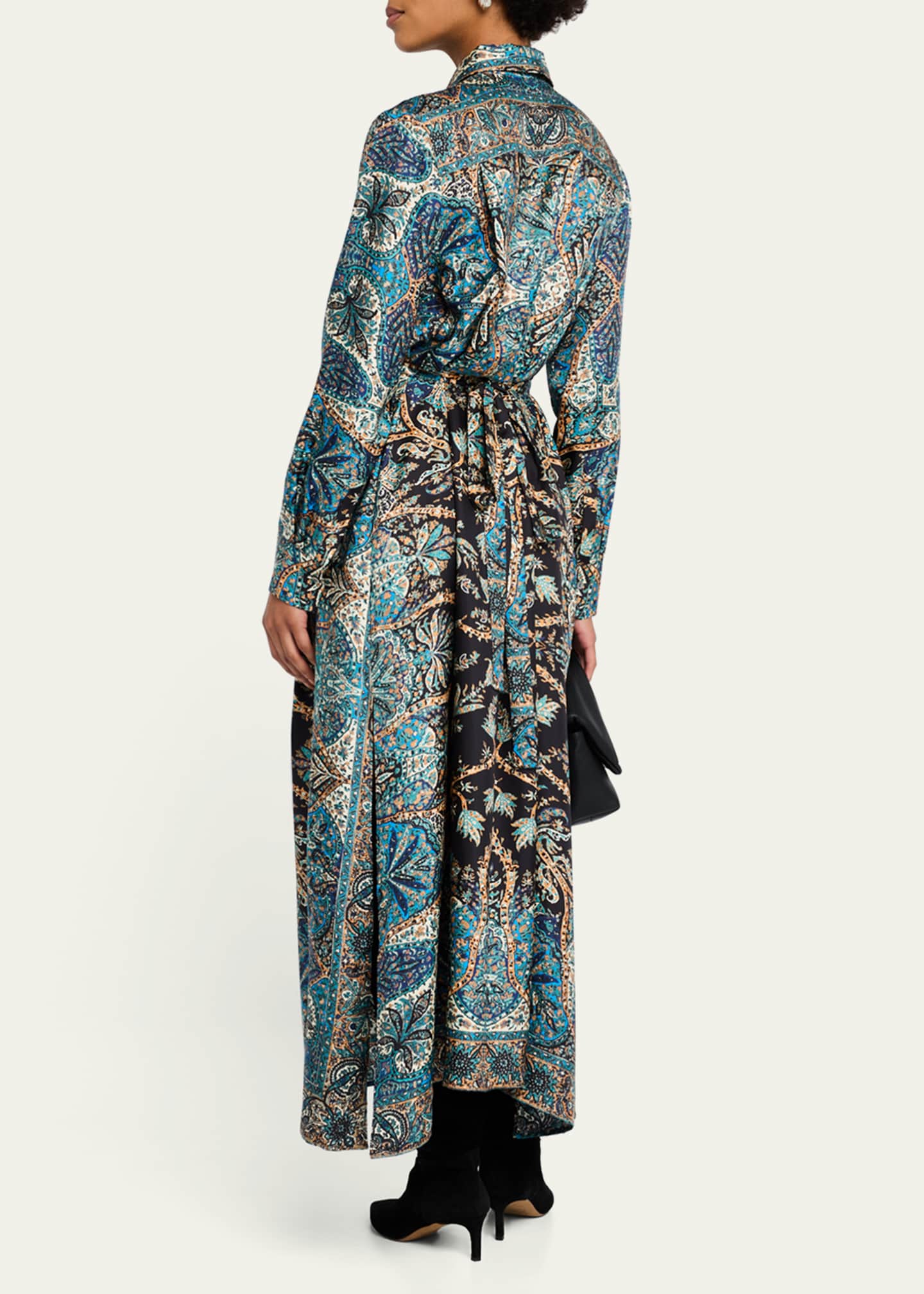 Ulla Johnson Lorena Printed Long-Sleeve Shirtdress Image 3 of 5