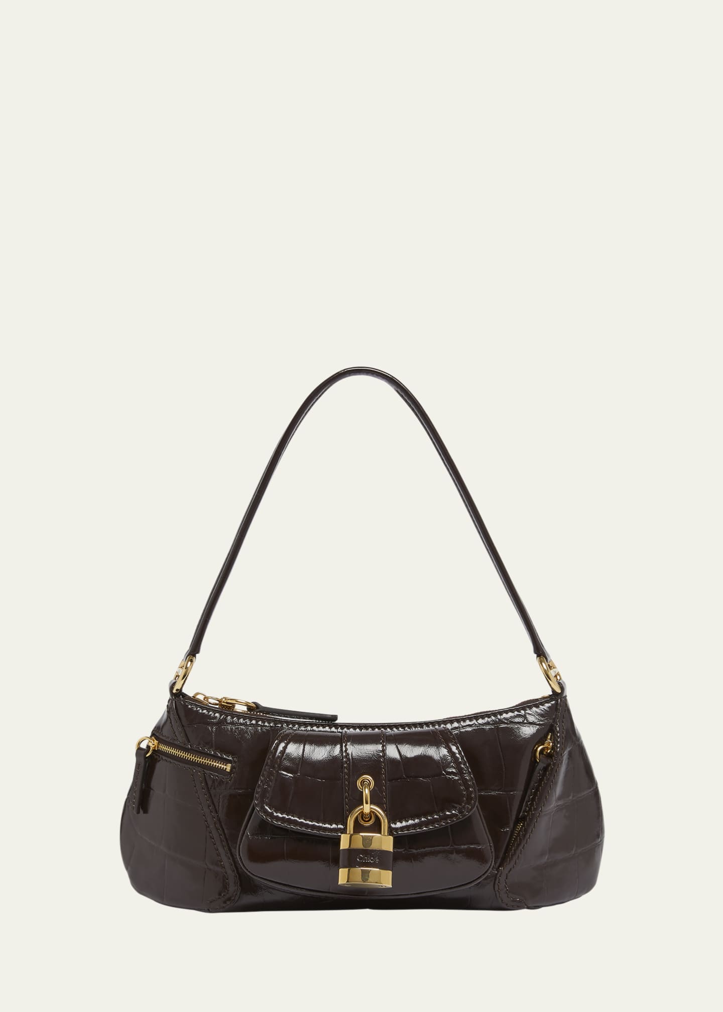Chloe The 99 Shoulder Bag in Croc-Embossed Calfskin Image 1 of 5