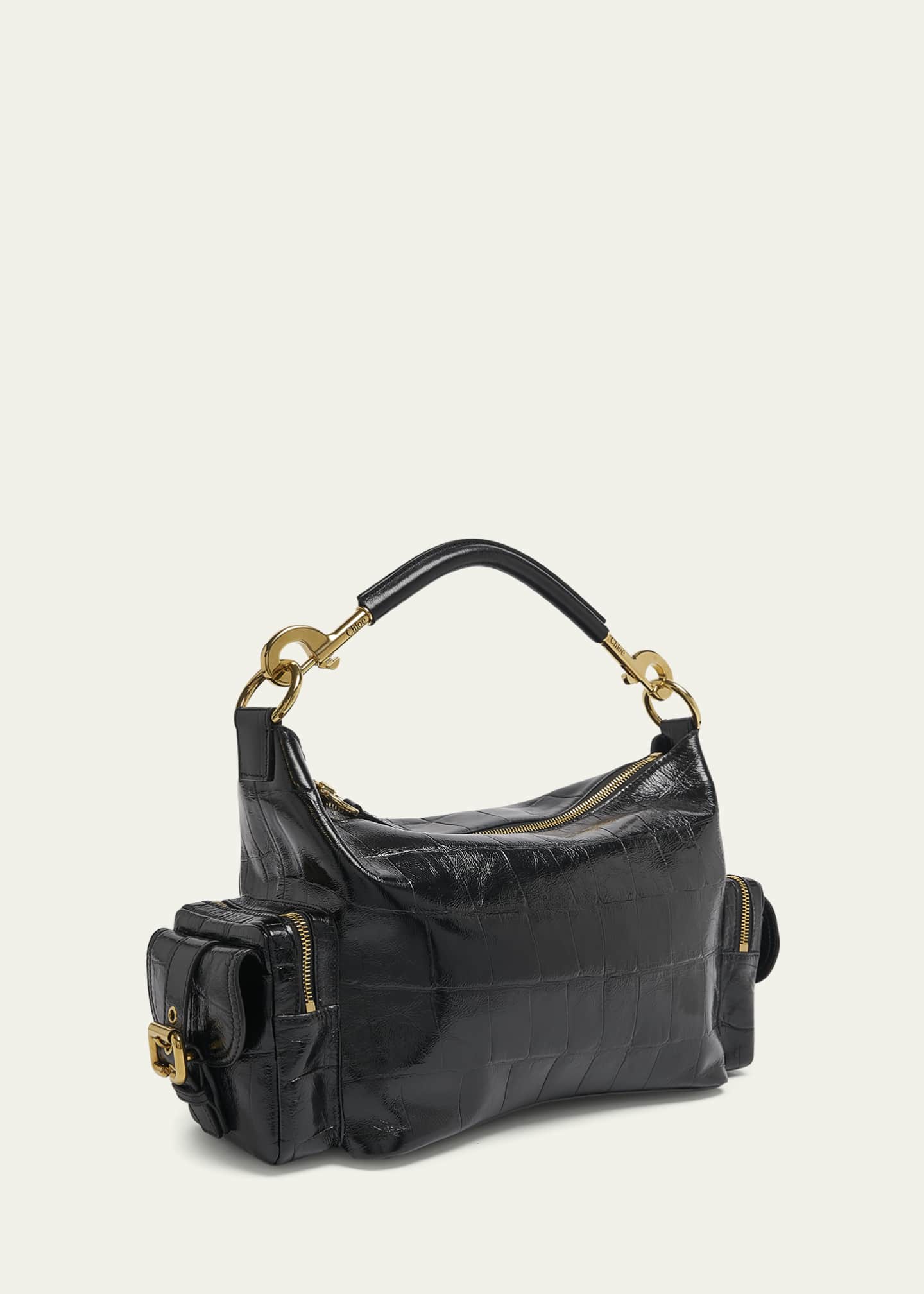 Chloe Camera Medium Shoulder Bag in Croc-Embossed Calfskin Image 3 of 5