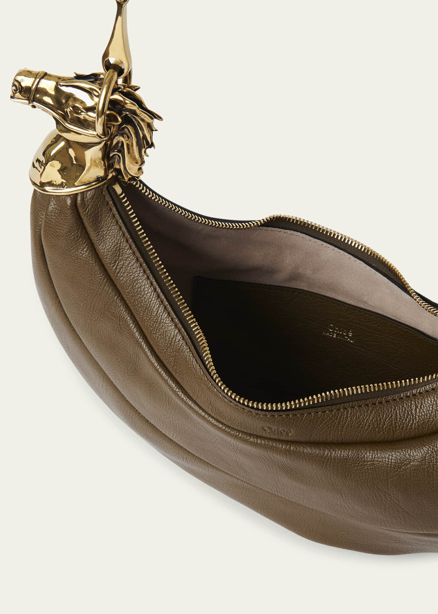 Chloe Horse Chain Shoulder Bag in Calfskin Leather