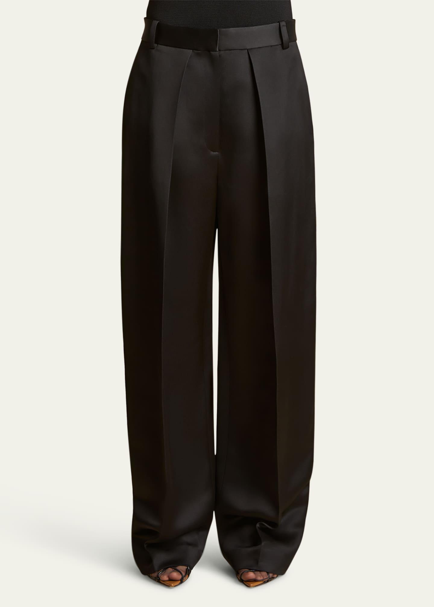 Khaite Marinta Pintuck Wide Leg Pants Image 3 of 4