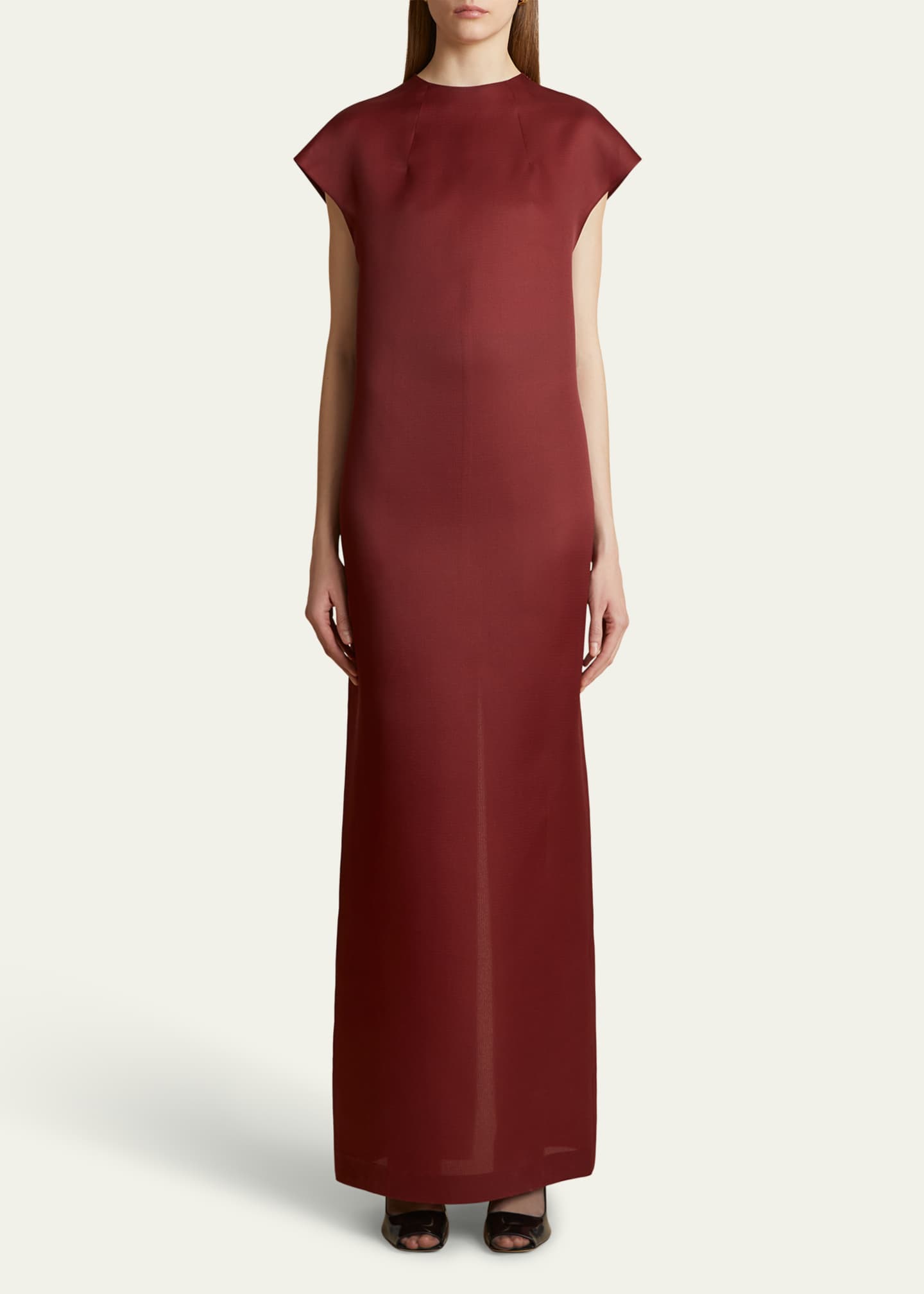 Khaite Lohan Long Column Silk Dress Image 2 of 5