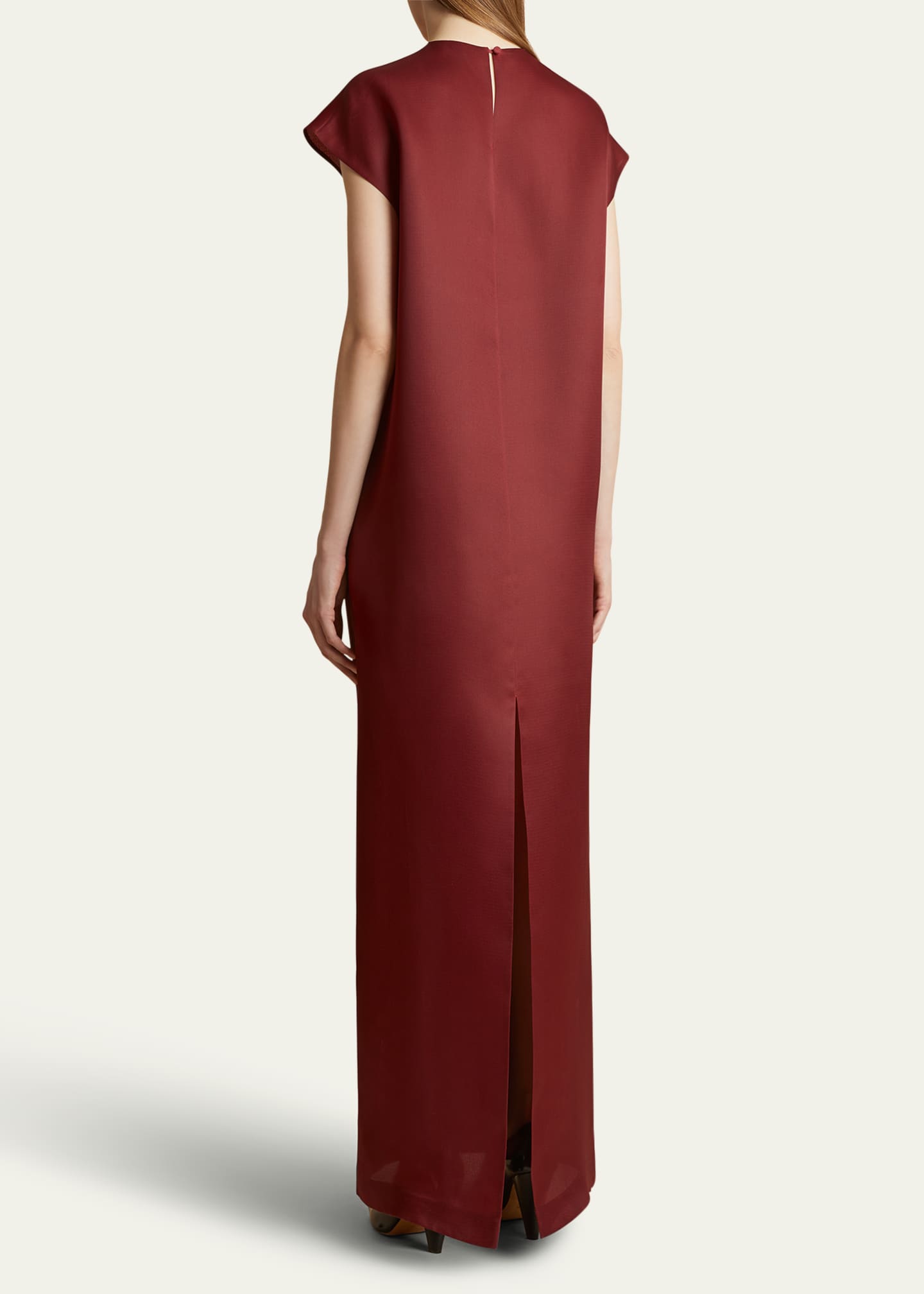 Khaite Lohan Long Column Silk Dress Image 3 of 5