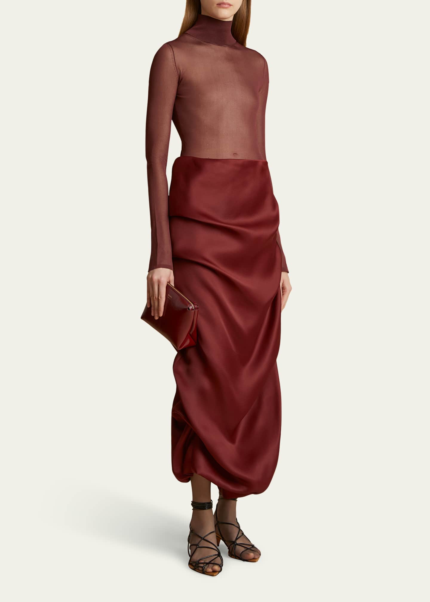 Khaite Olula Draped Silk Maxi Skirt Image 2 of 5