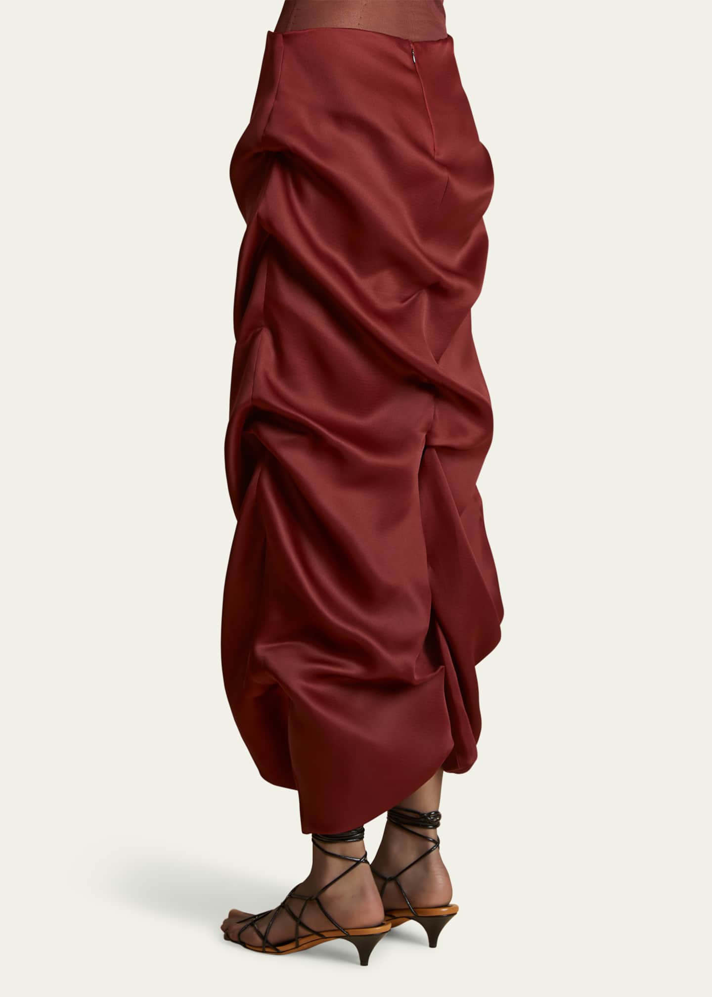 Khaite Olula Draped Silk Maxi Skirt Image 3 of 5