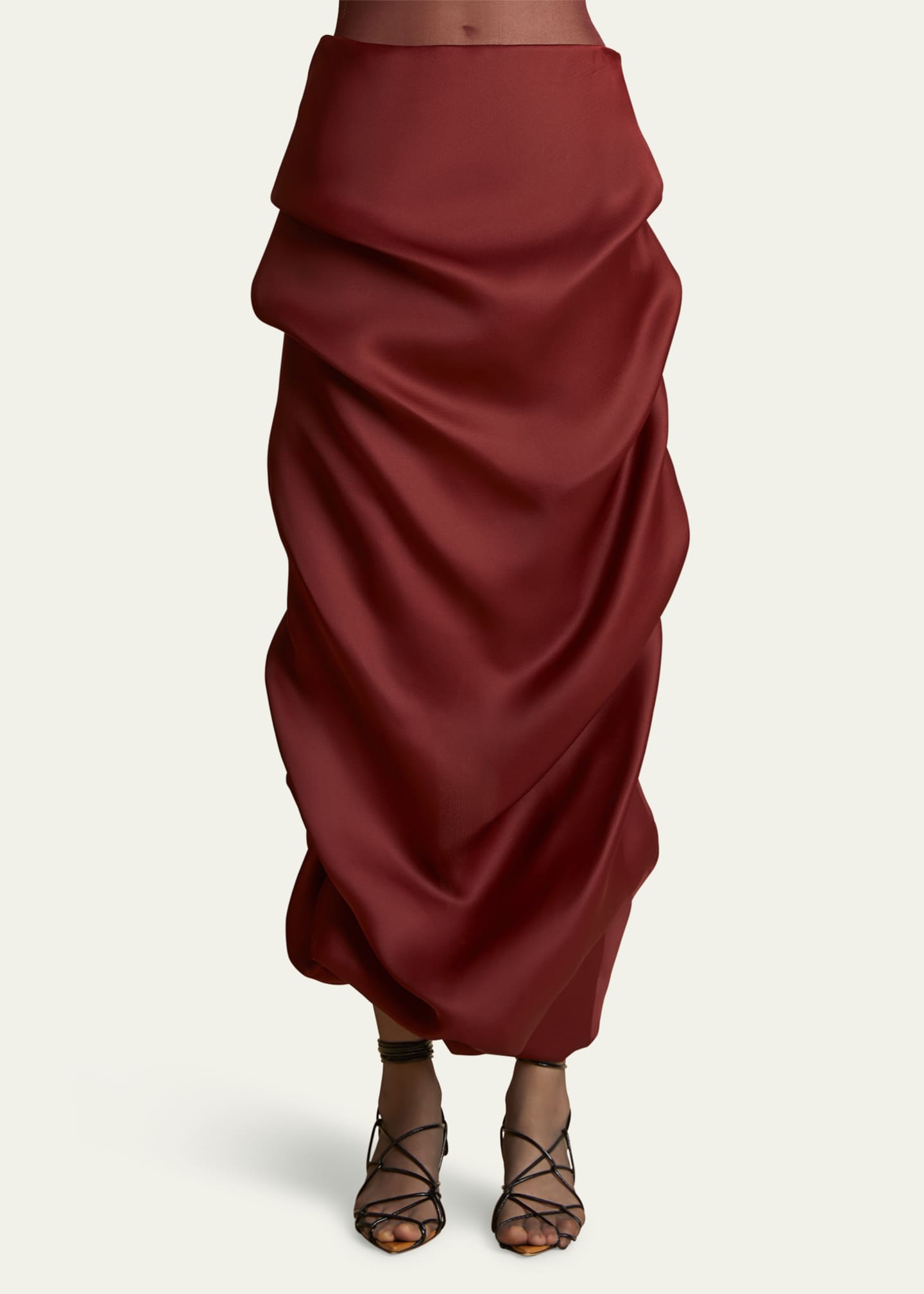 Khaite Olula Draped Silk Maxi Skirt Image 4 of 5