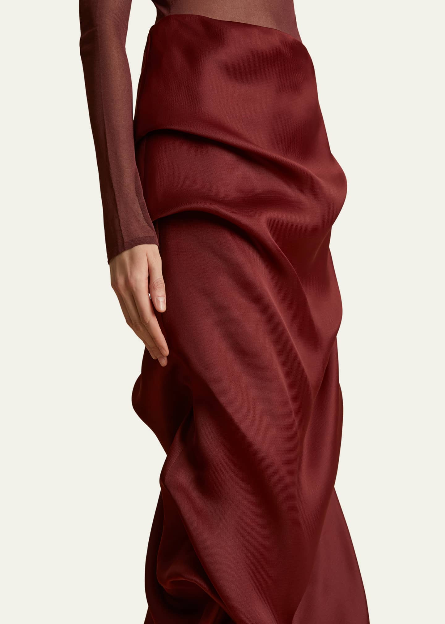 Khaite Olula Draped Silk Maxi Skirt Image 5 of 5