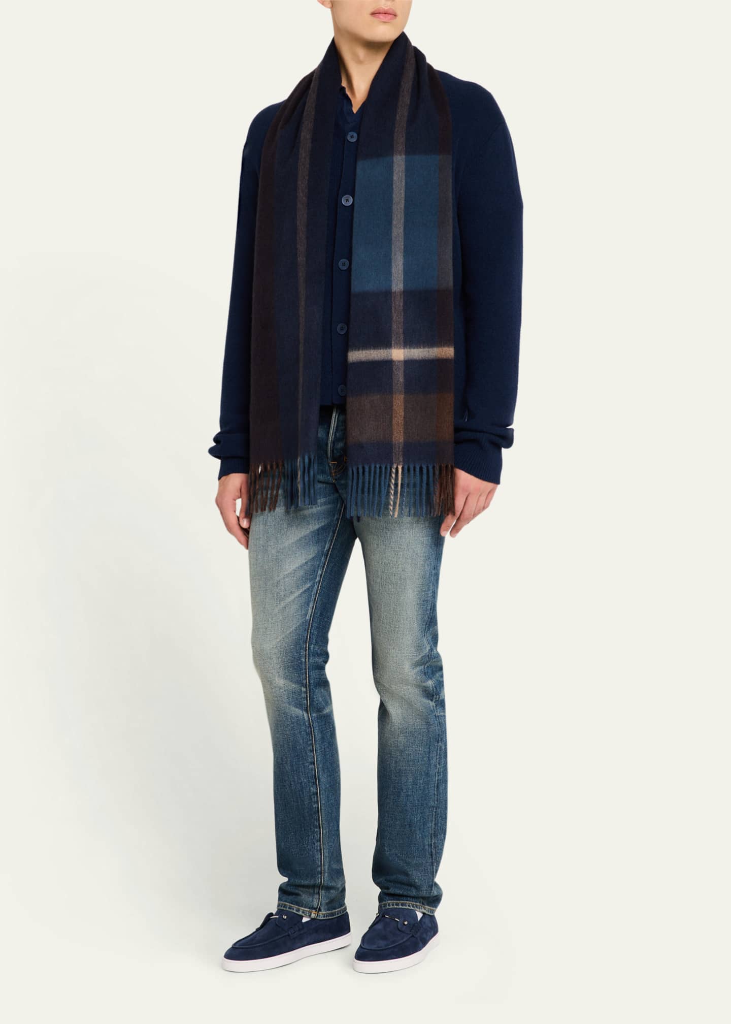 Begg x Co Men's Arran Cashmere Scarf Image 2 of 3