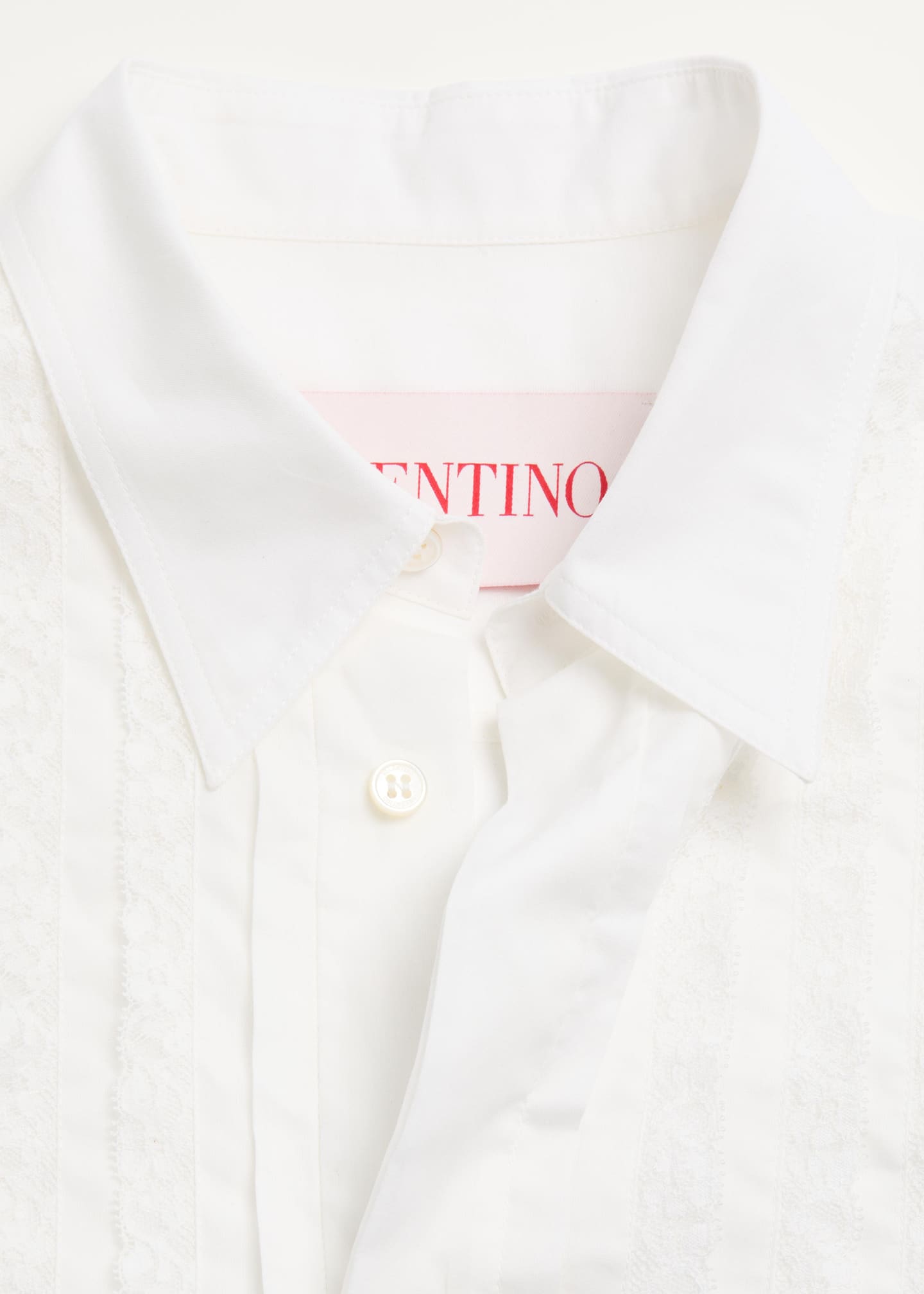 Valentino Garavani Men's Lace-Plastron Tuxedo Shirt Image 4 of 4