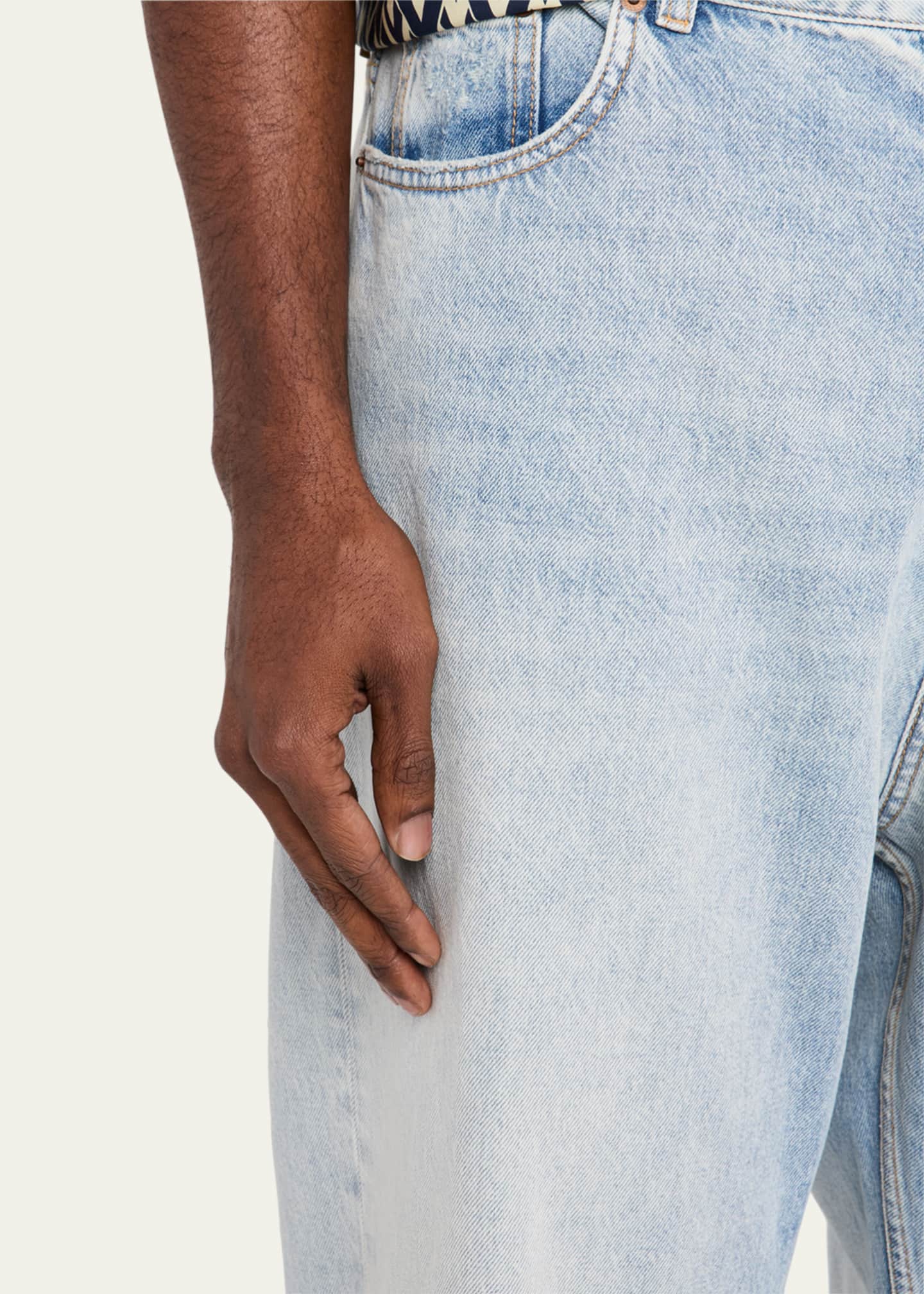 Valentino Garavani Men's Wide-Leg Denim Jeans Image 5 of 5