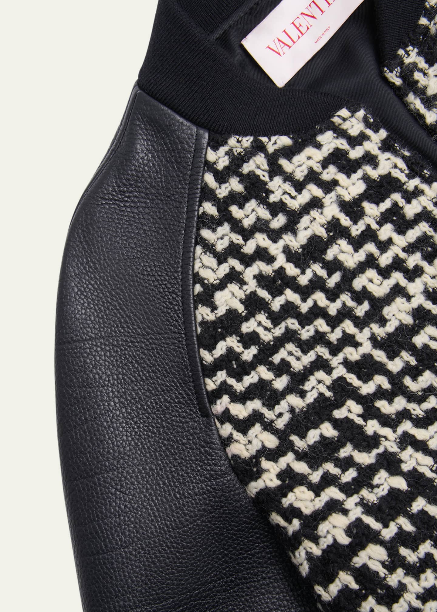 Valentino Garavani Men's Chez Soft Tweed Varsity Jacket Image 4 of 4