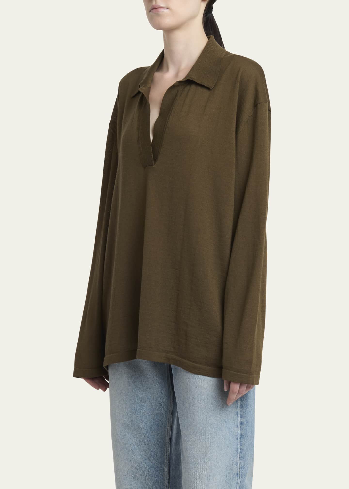 ARMARIUM Aurelio Oversized Wool Polo Top Image 4 of 5
