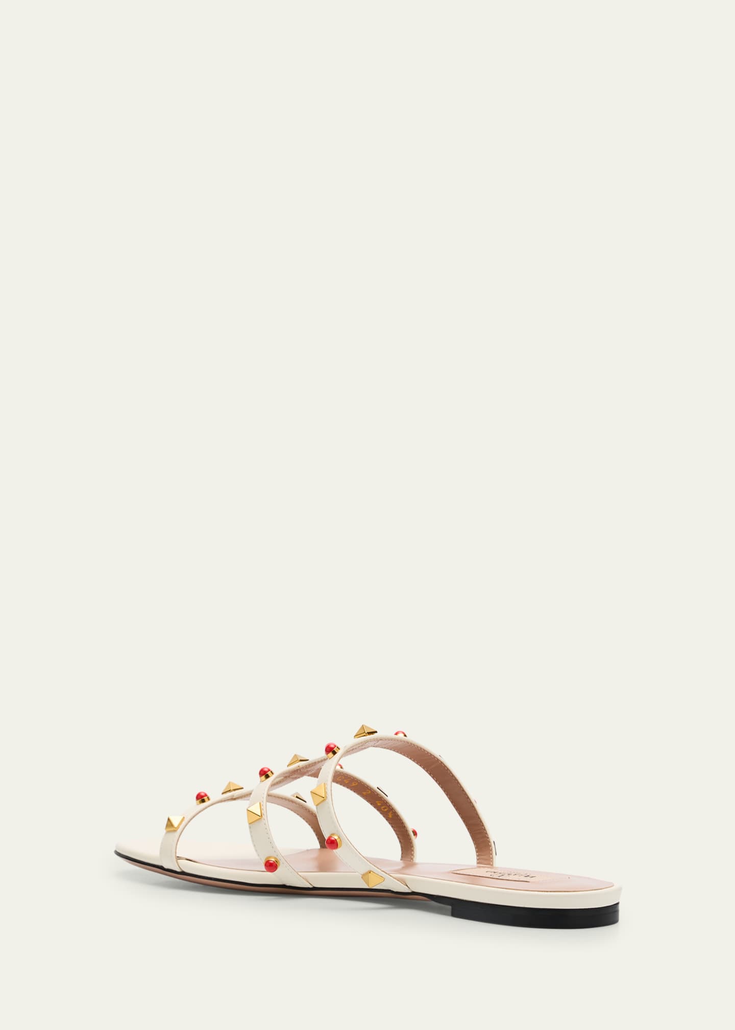 Valentino Garavani Rockstud Caged Leather Flat Sandals Image 4 of 6