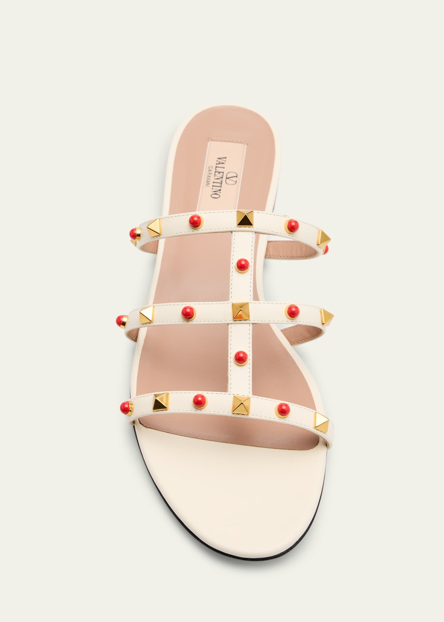 Valentino Garavani Rockstud Caged Leather Flat Sandals Image 6 of 6