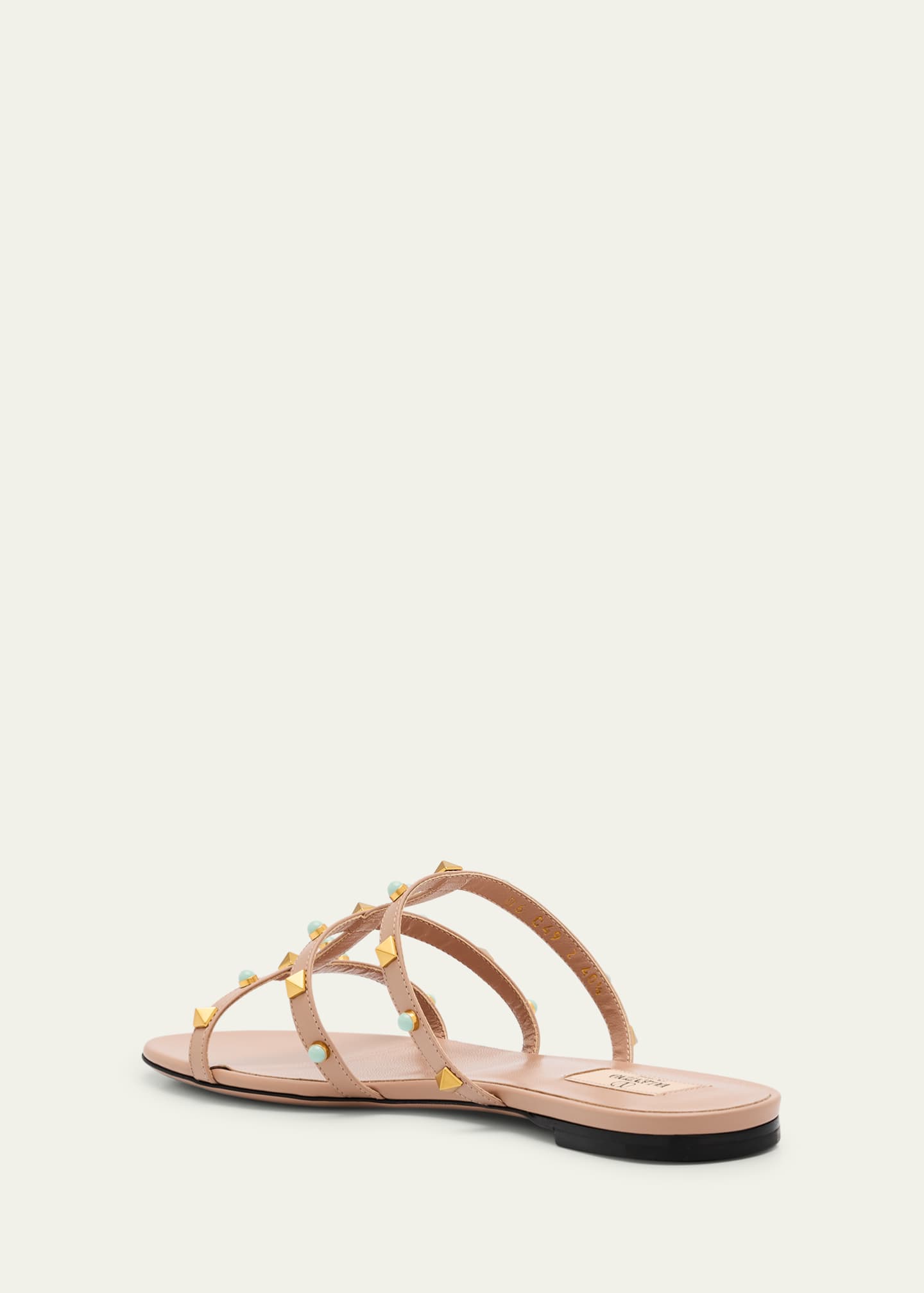 Valentino Garavani Rockstud Caged Leather Flat Sandals Image 4 of 6