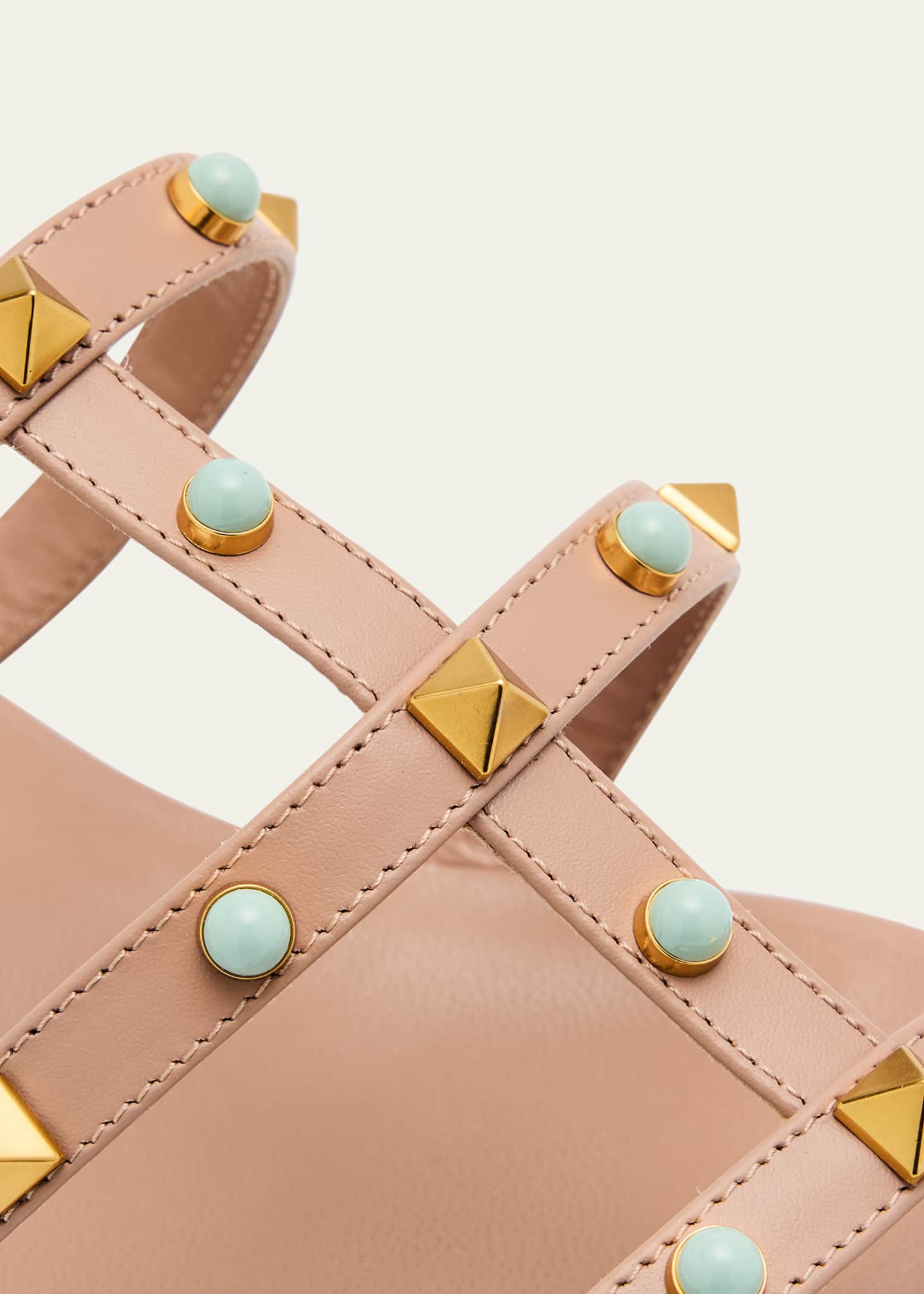 Valentino Garavani Rockstud Caged Leather Flat Sandals Image 6 of 6