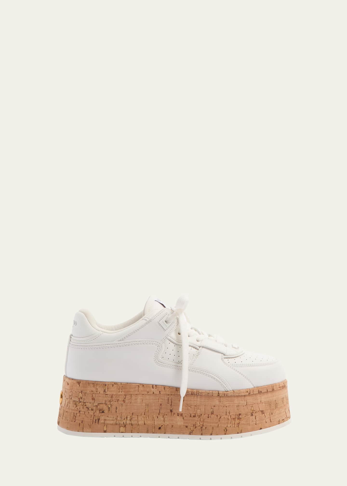 Valentino Garavani Leather Cork Platform Sneakers