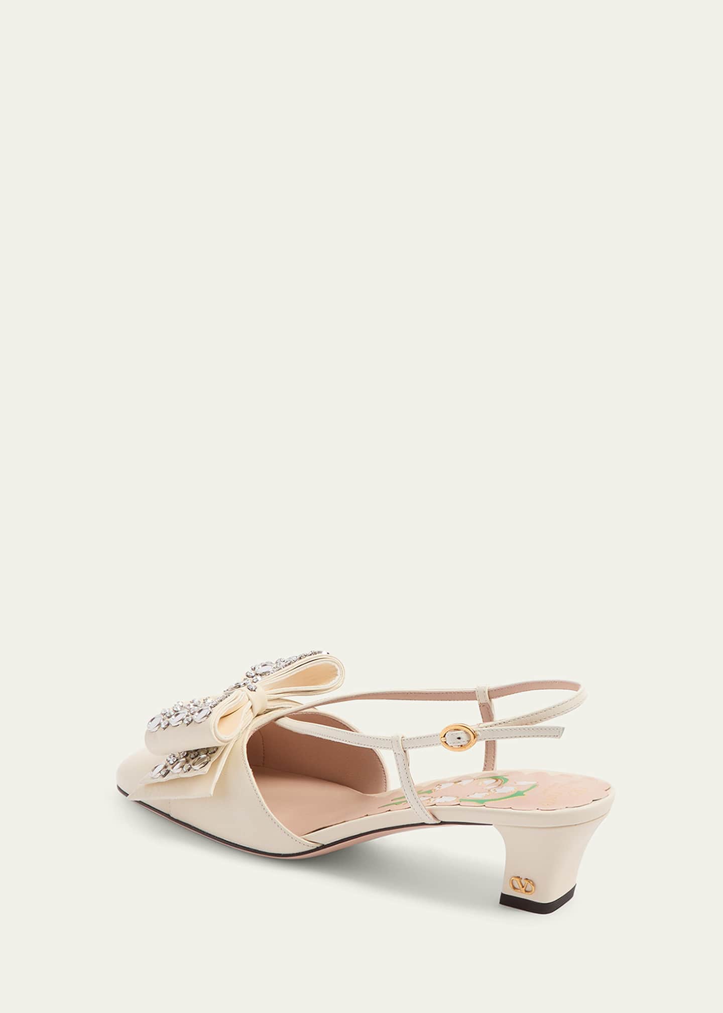 Valentino Garavani Bowow Studded Bow Slingback Pumps Image 3 of 5