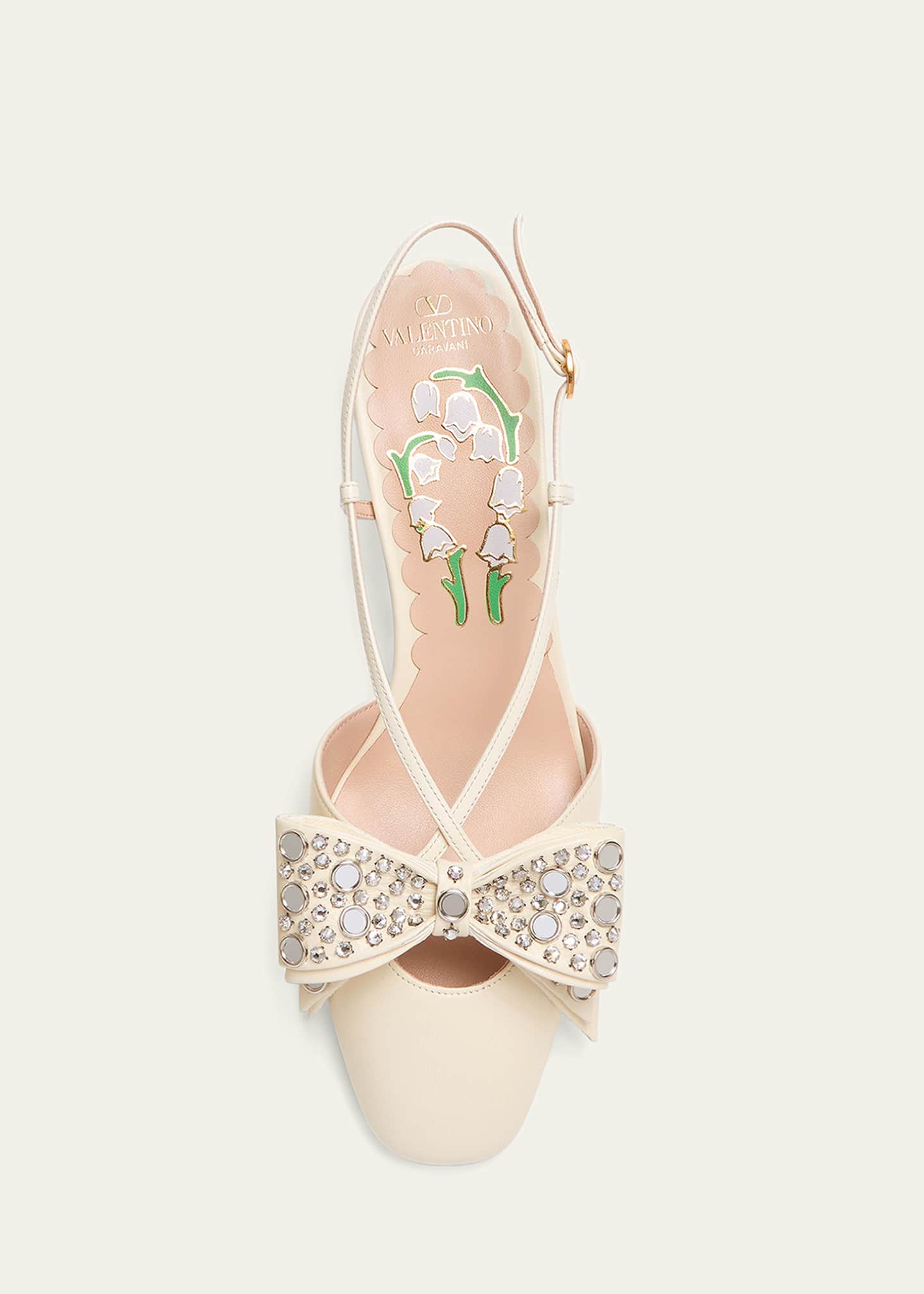 Valentino Garavani Bowow Studded Bow Slingback Pumps Image 4 of 5