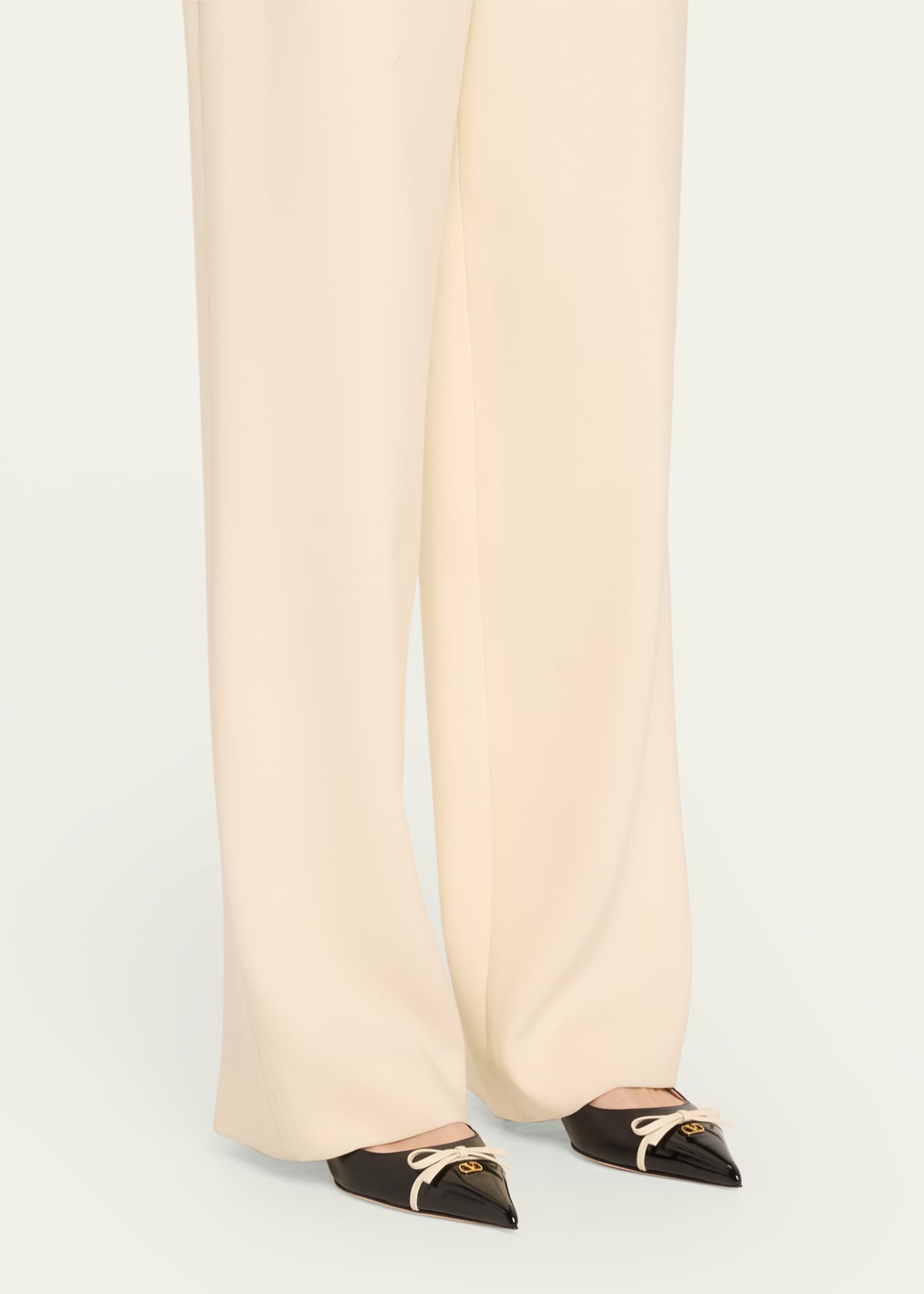 Valentino Garavani Patent Cap-Toe Leather Kitten Slingback Pumps Image 2 of 6