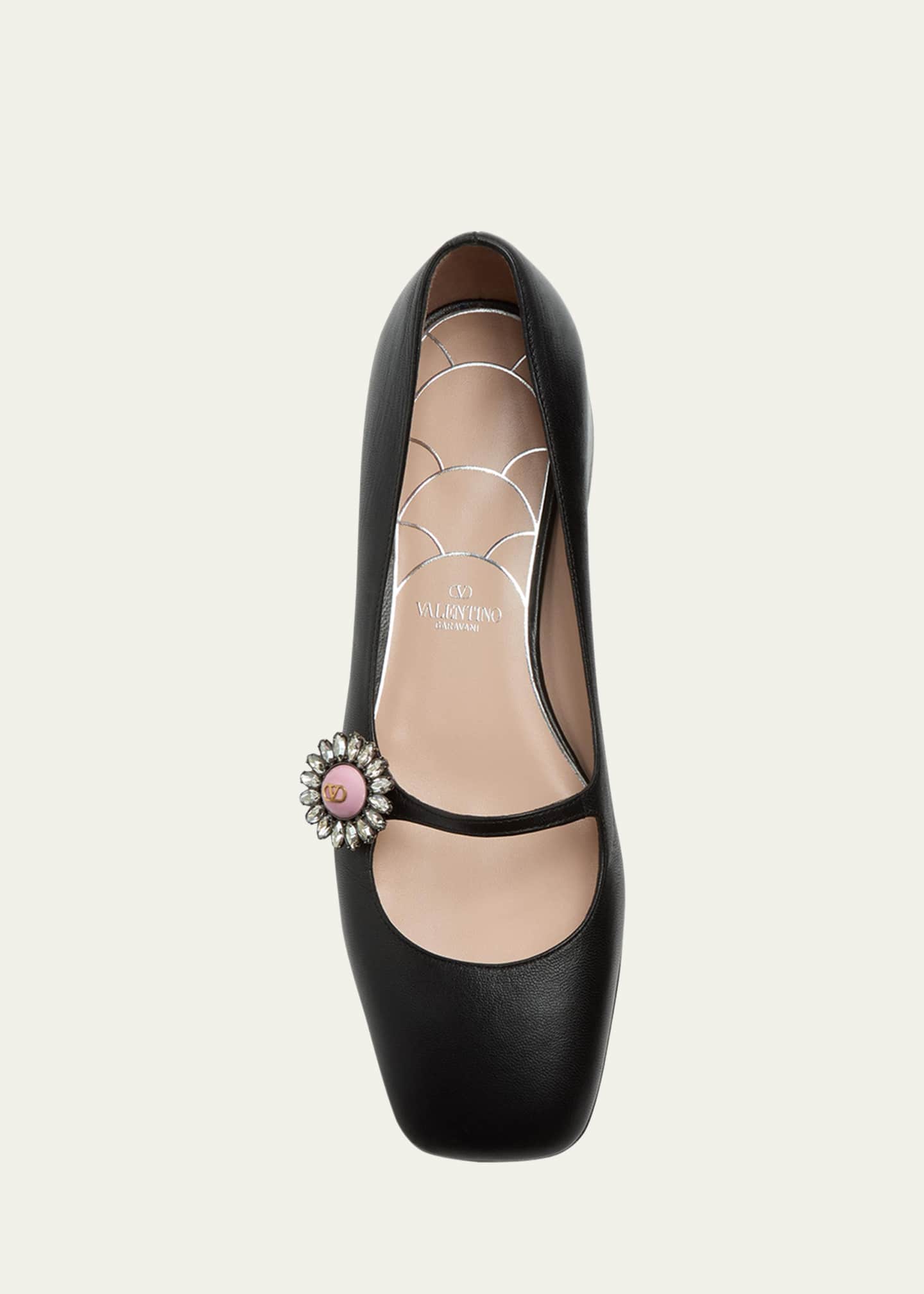 Valentino Garavani Mary Jane Jeweled Ballerina Flats Image 6 of 6