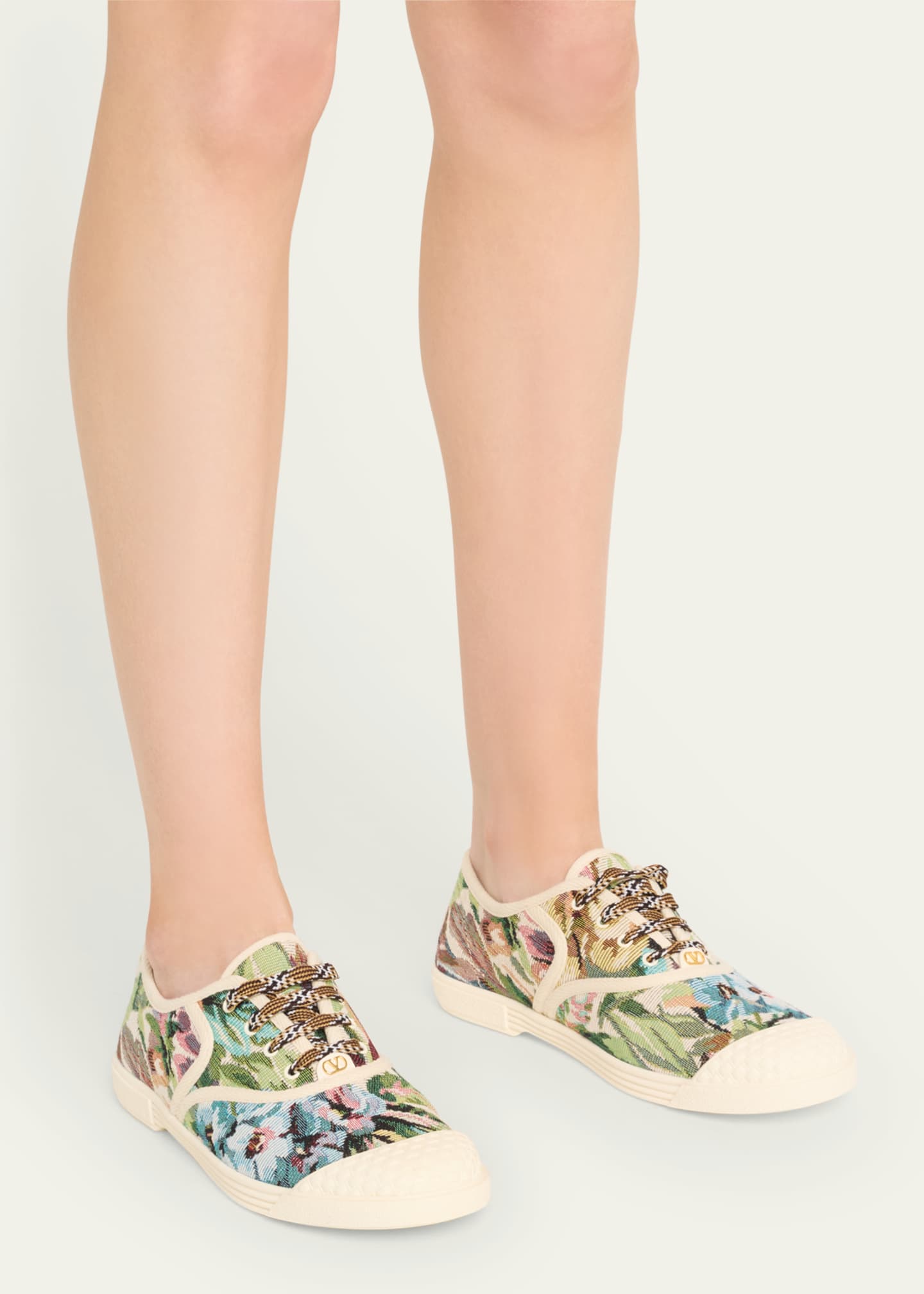 Valentino Garavani Bay By Bay Floral Canvas Low-Top Sneakers Image 2 of 6
