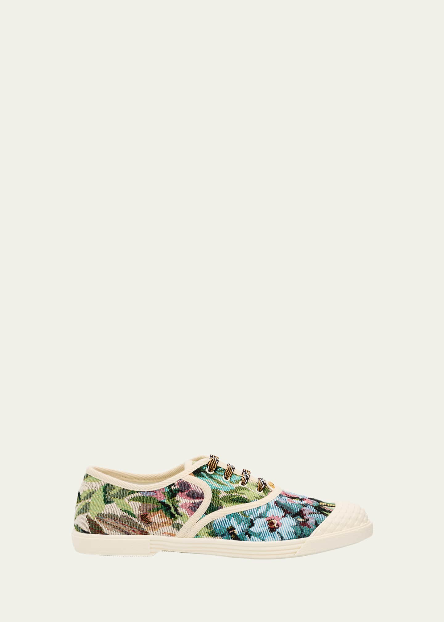 Valentino Garavani Bay By Bay Floral Canvas Low-Top Sneakers Image 1 of 6