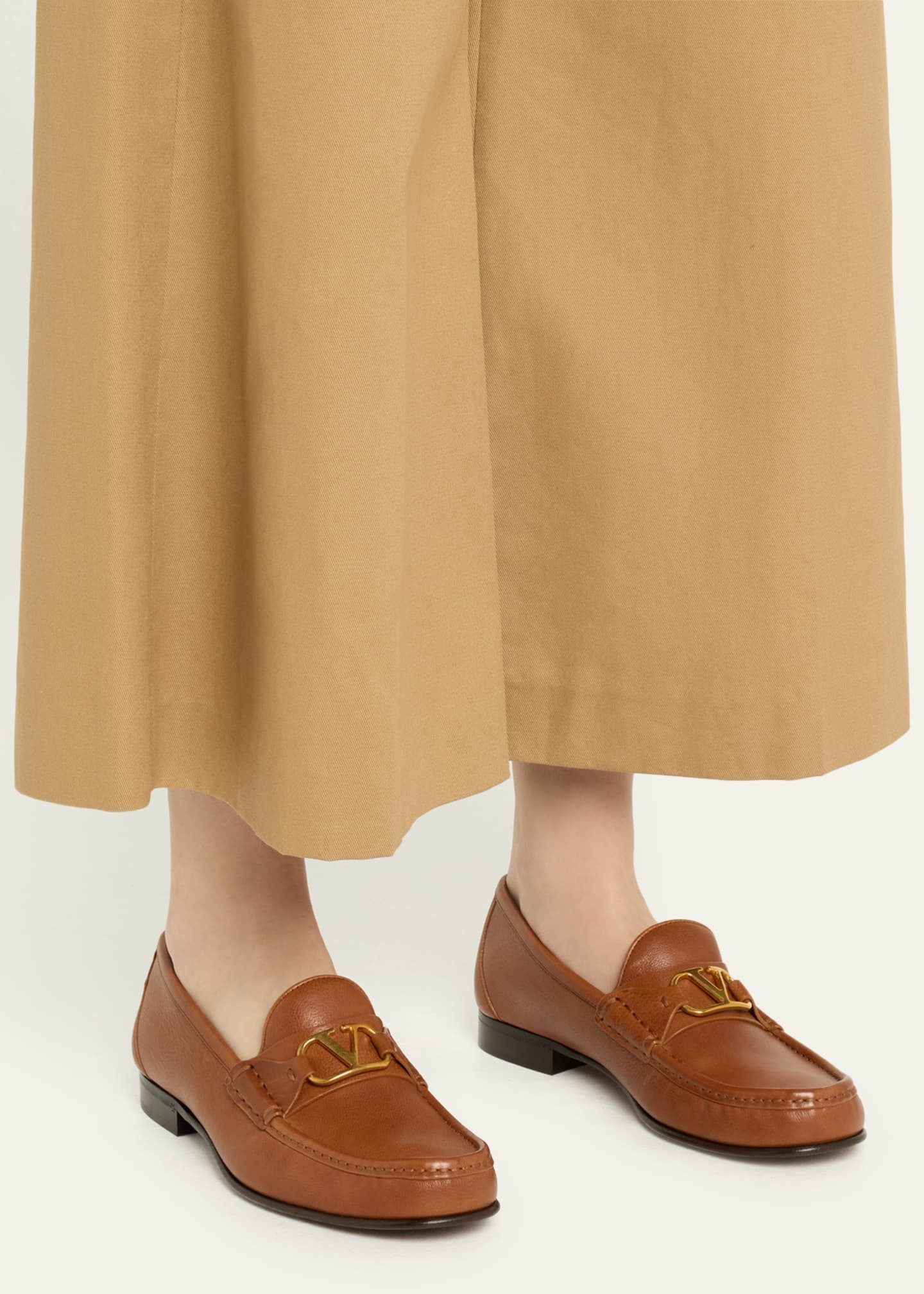Valentino Garavani VLogo Medallion Leather Loafers Image 2 of 6